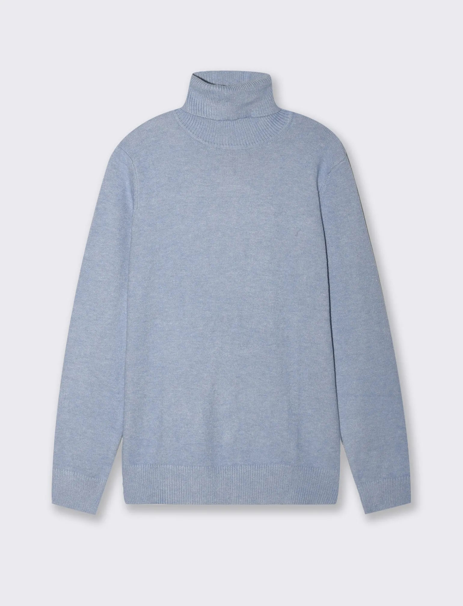 Uomo Piazza Italia Maglieria<Maglia collo alto lavorazione rasata, filato premium regular fit - Celeste