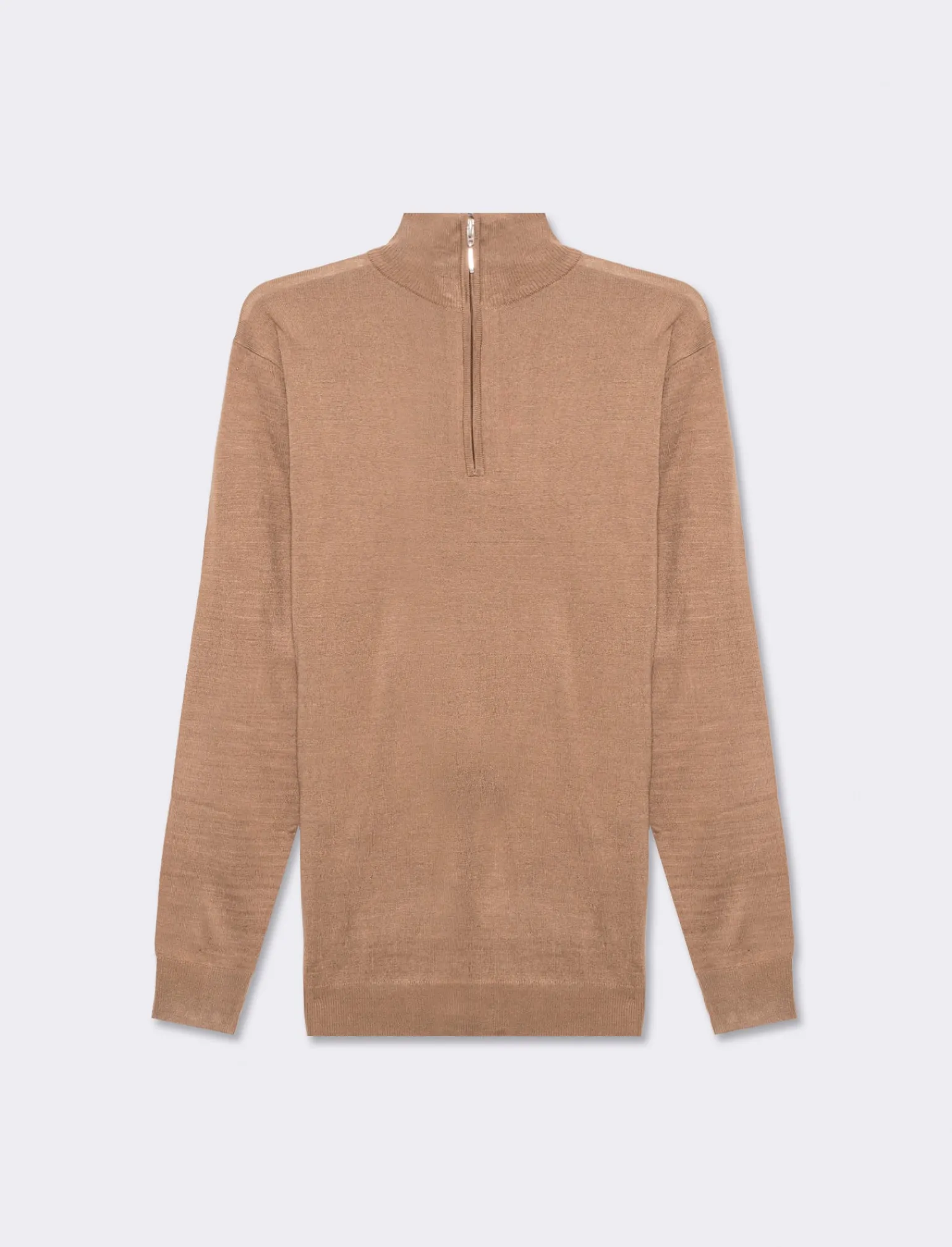 Uomo Piazza Italia Maglieria<Maglia collo alto zip basic regular fit - tortora