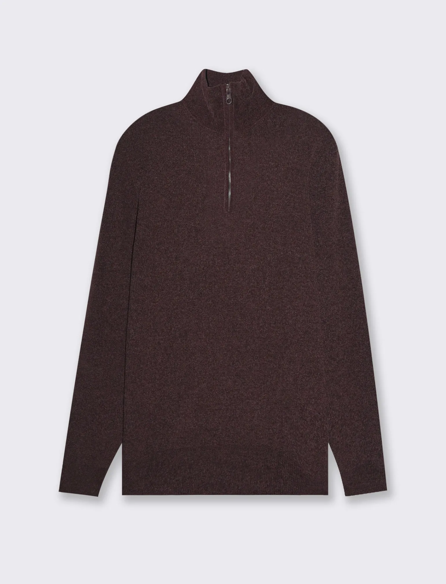 Uomo Piazza Italia Maglieria<Maglia collo alto zip in ciniglia a coste regular fit - Bordeaux