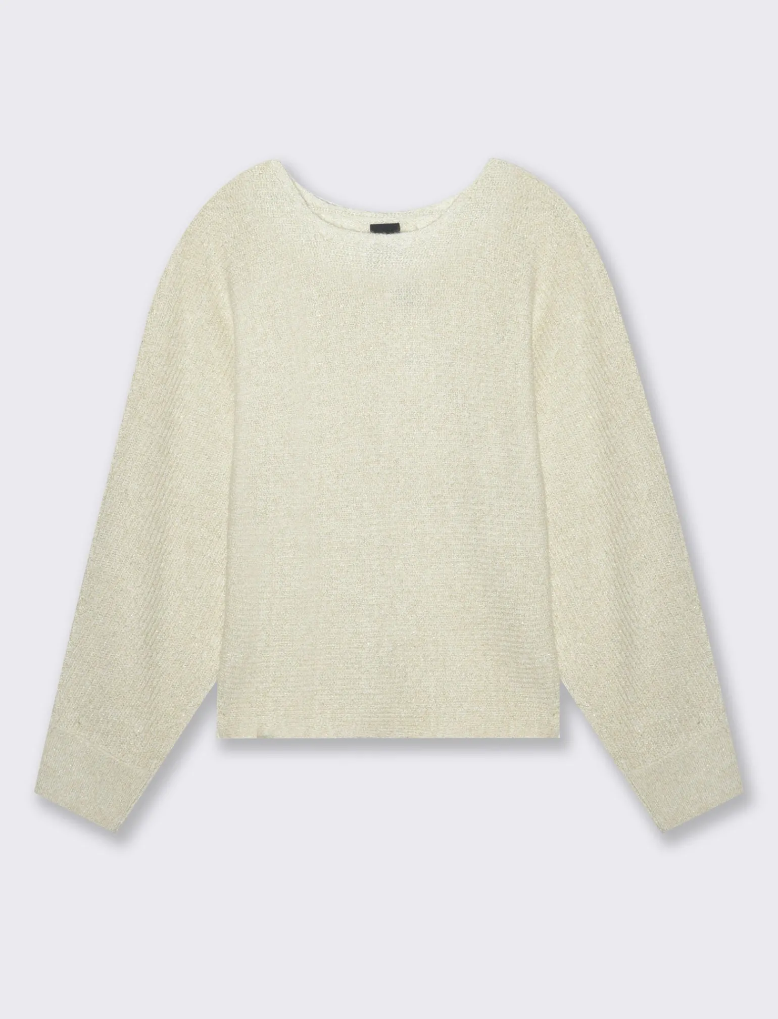 Donna Piazza Italia Donna | Maglieria<Maglia con filo effetto metallizzato paricollo e manica a pipistrello - Avorio