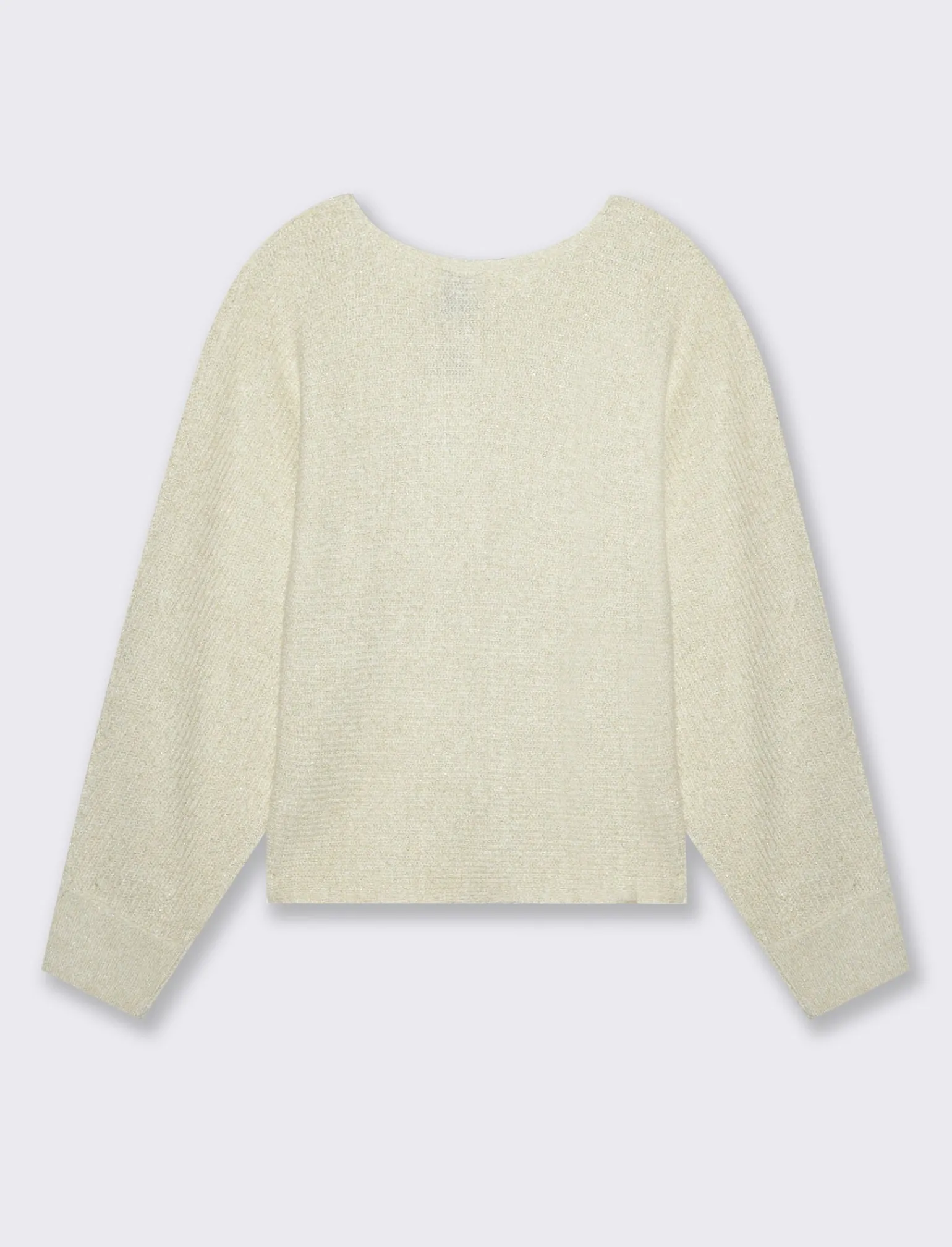 Donna Piazza Italia Donna | Maglieria<Maglia con filo effetto metallizzato paricollo e manica a pipistrello - Avorio