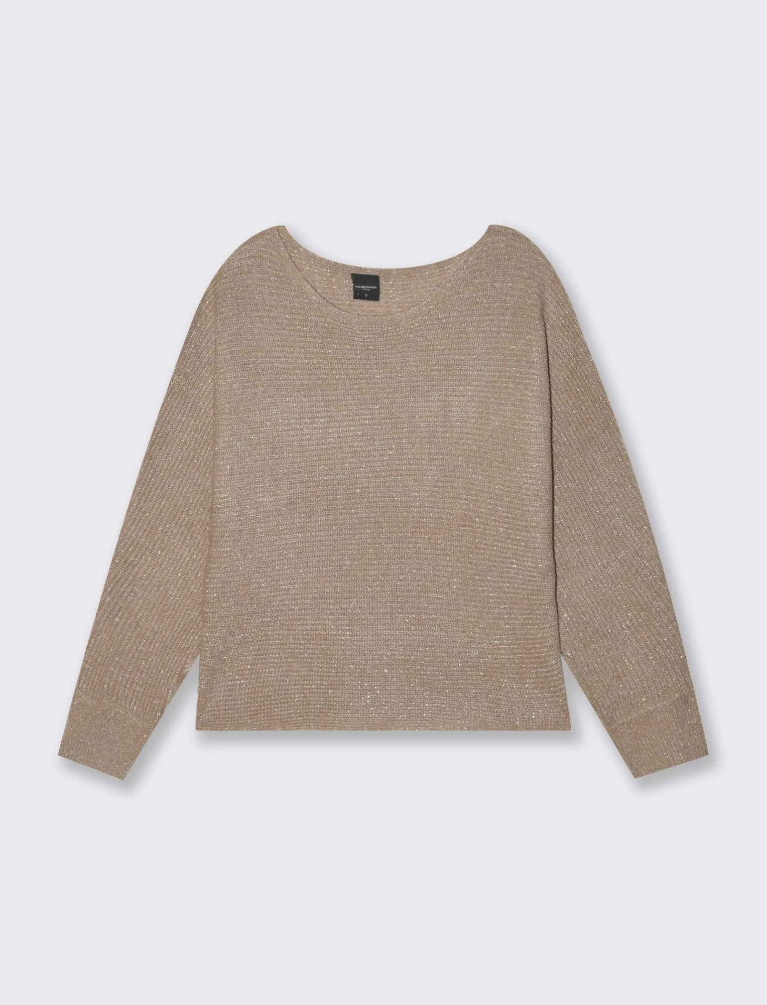 Donna Piazza Italia Donna | Maglieria<Maglia con filo effetto metallizzato paricollo e manica a pipistrello - Cammello