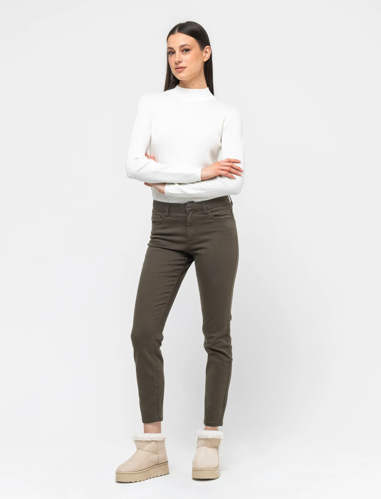 Donna Piazza Italia Donna | Maglieria<Maglia con lavorazione jaquard effetto metallizzato - Avorio