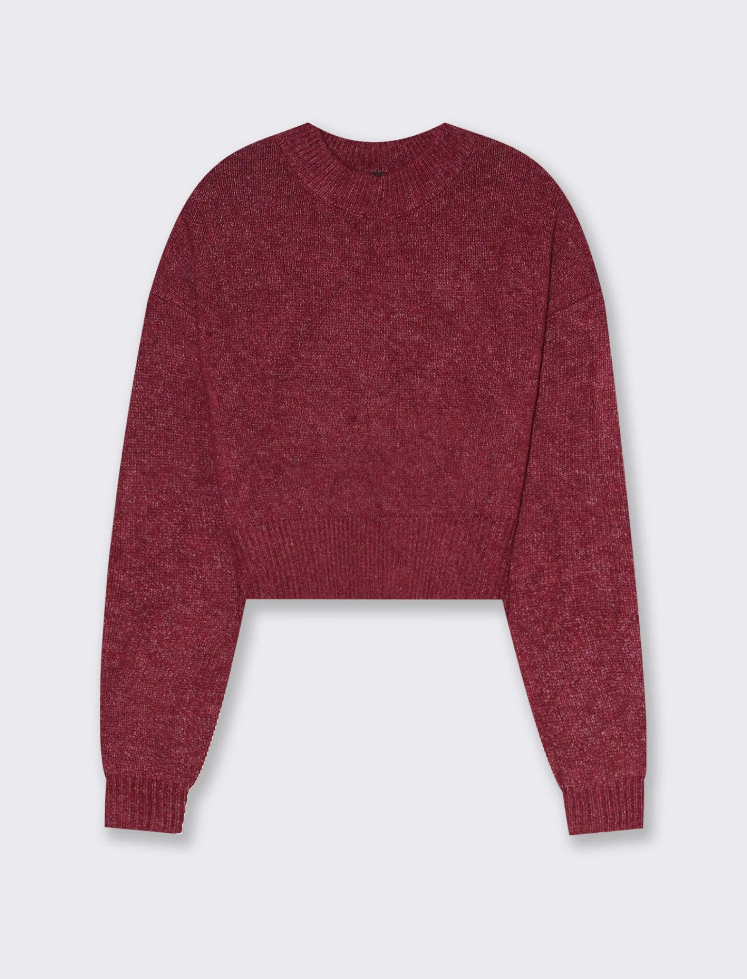 Donna Piazza Italia Maglieria<Maglia crop manica lunga giro collo con spalla a T - Rosso india