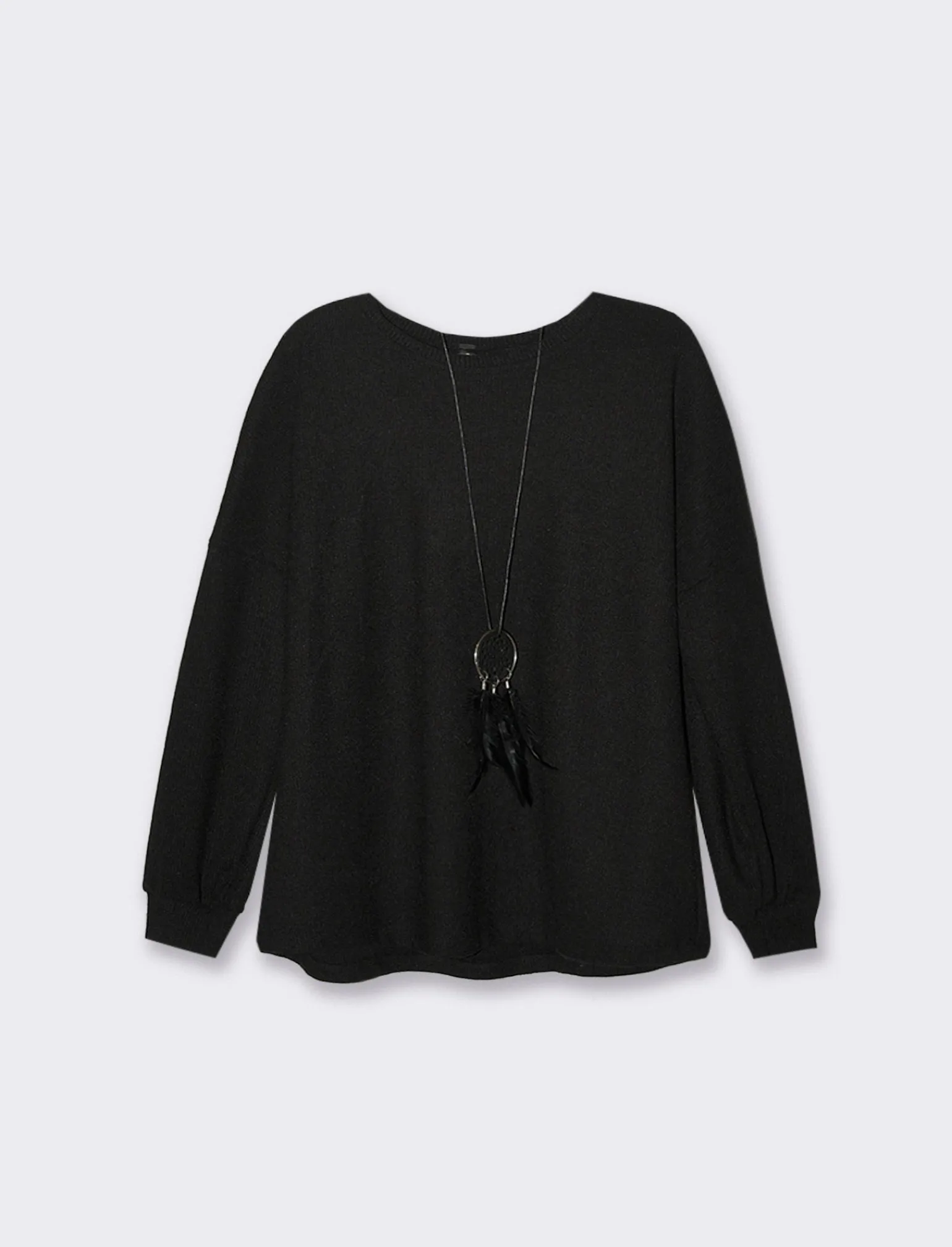 Donna Piazza Italia Maglieria<Maglia girocollo con tessuto a coste -