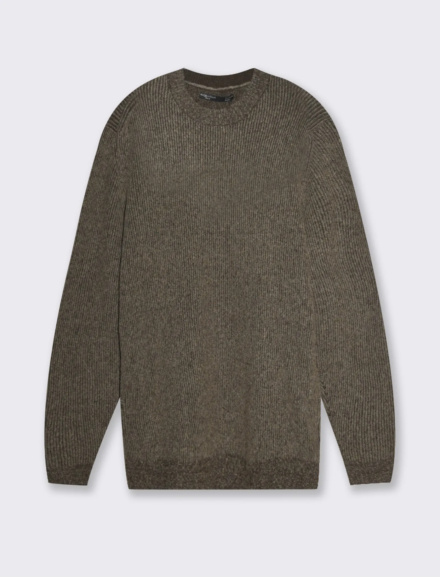 Uomo Piazza Italia Maglieria<Maglia girocollo effetto lana regular fit con lavorazione a coste - kaki