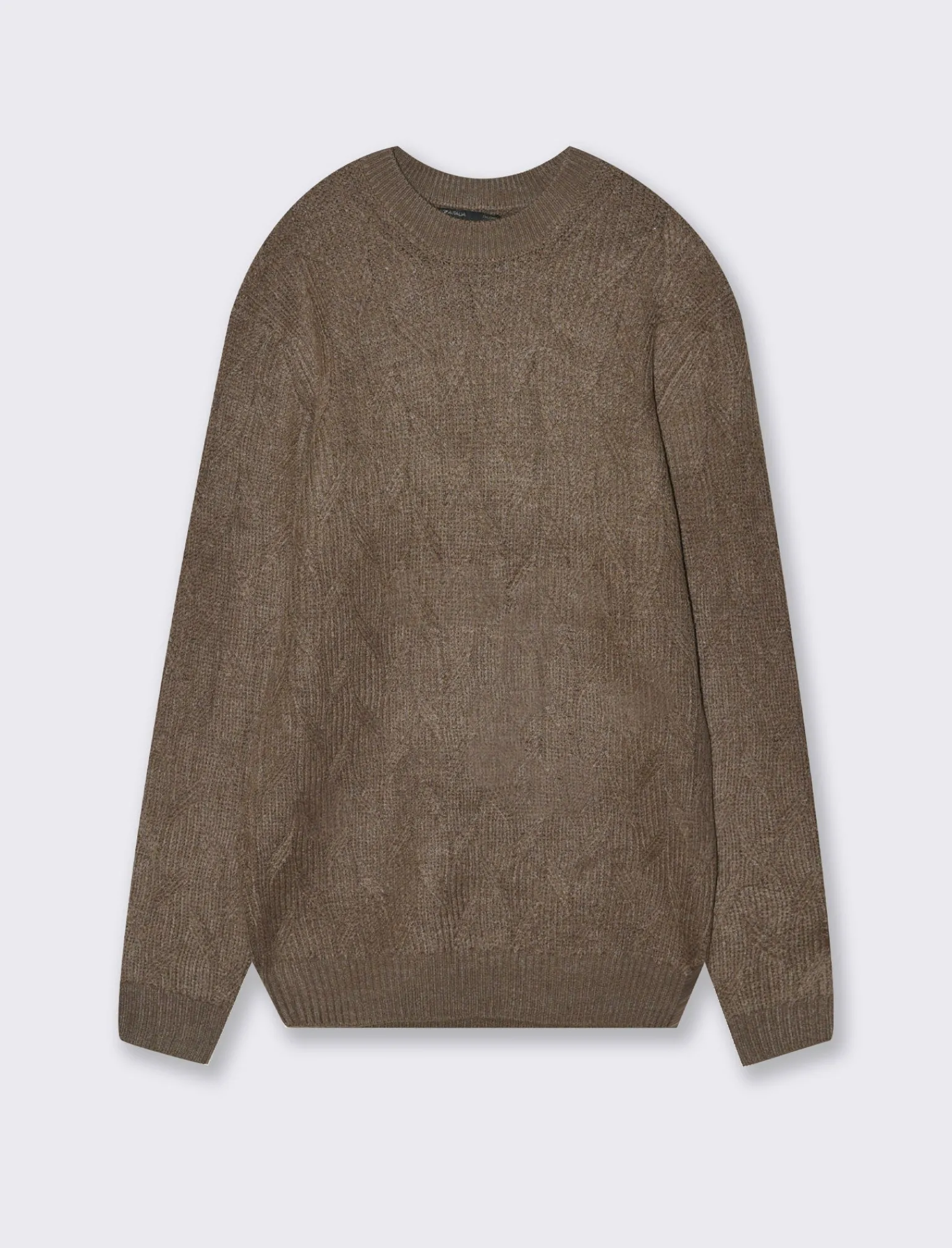Uomo Piazza Italia Uomo | Maglieria<Maglia girocollo lavorazione full jacquard regular fit - fango