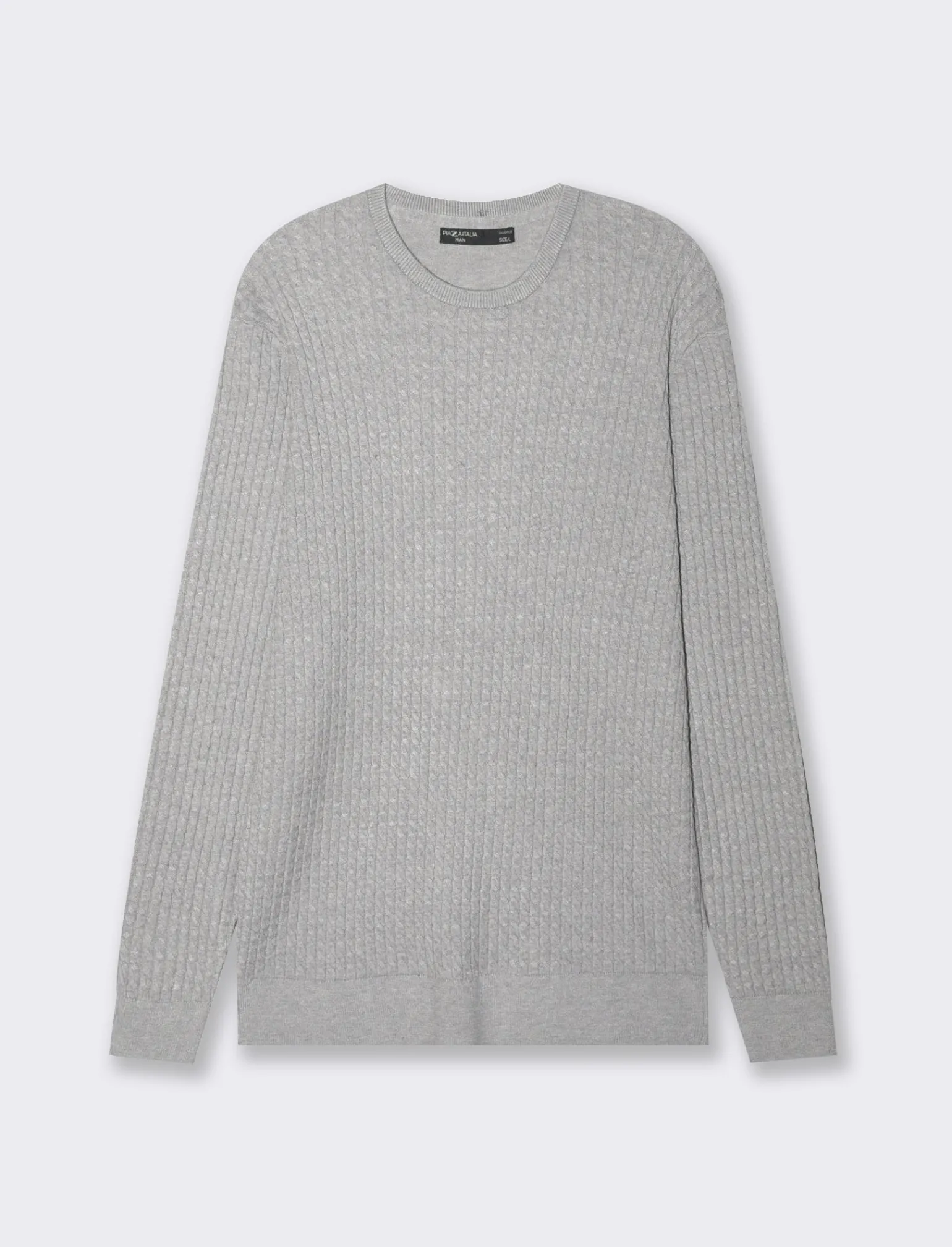 Uomo Piazza Italia Uomo | Maglieria<Maglia girocollo lavorazione jacquard a treccine regular fit - mel.