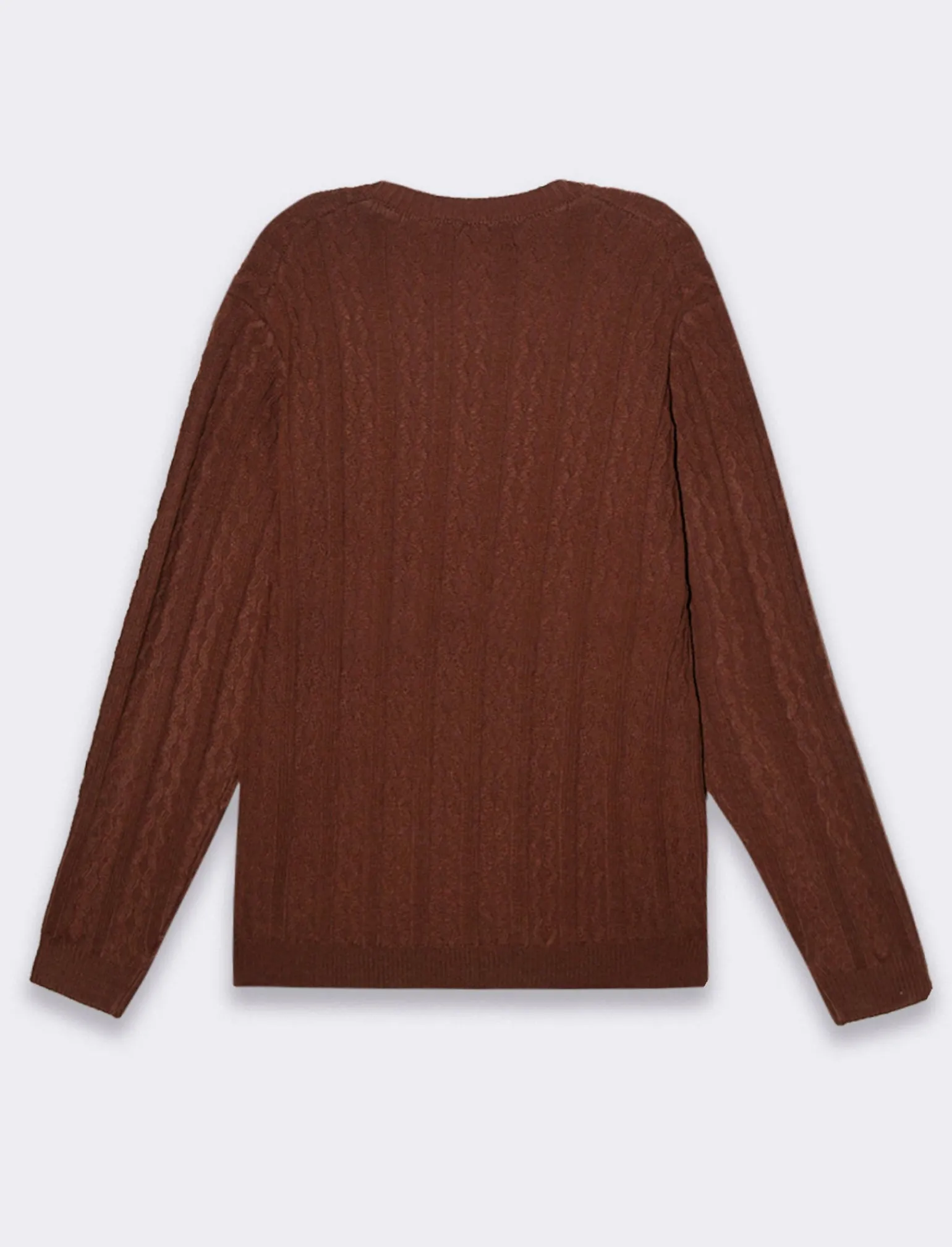 Uomo Piazza Italia Uomo | Maglieria<Maglia girocollo lavorazione jacquard atrecce e coste regular fit - Moka
