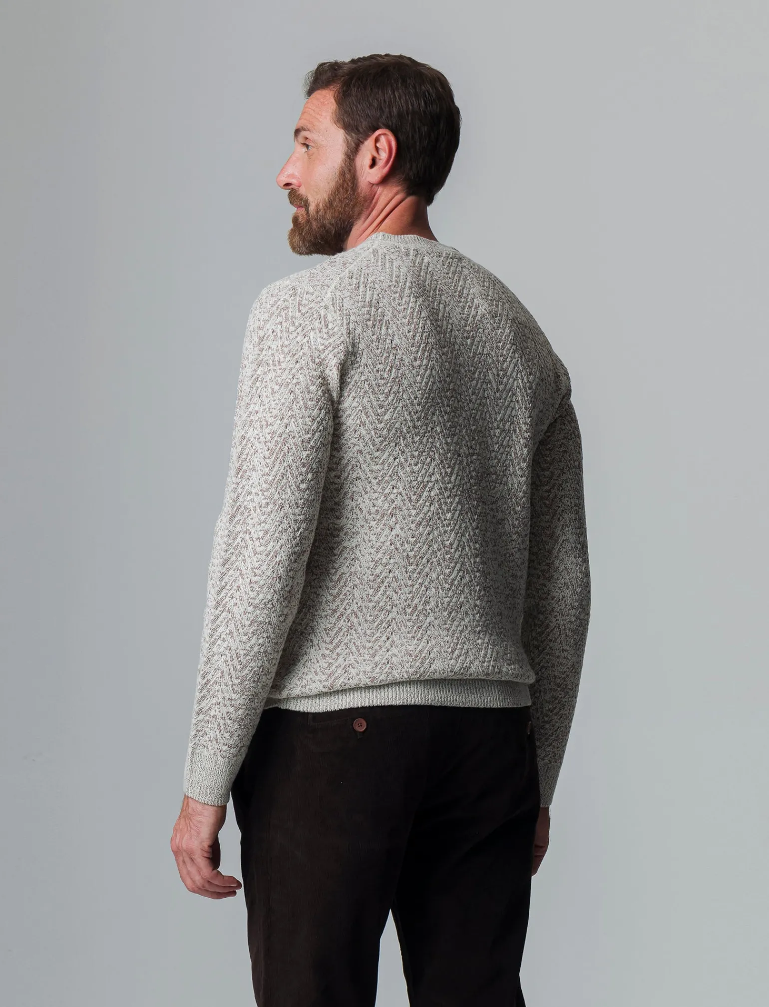 Uomo Piazza Italia Maglieria<Maglia girocollo lavorazione jacquard fantasia zig zag regular fit - ecru