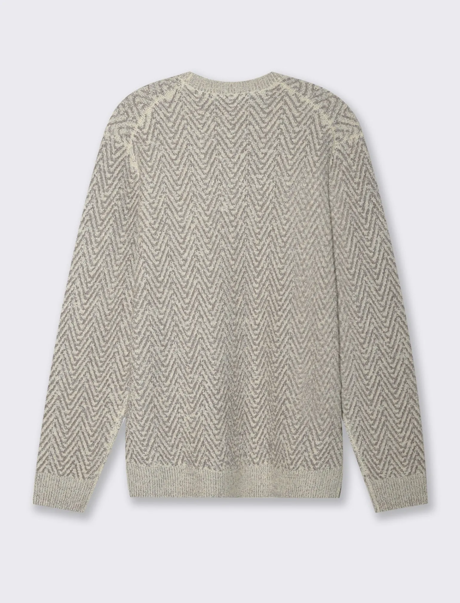 Uomo Piazza Italia Maglieria<Maglia girocollo lavorazione jacquard fantasia zig zag regular fit - ecru