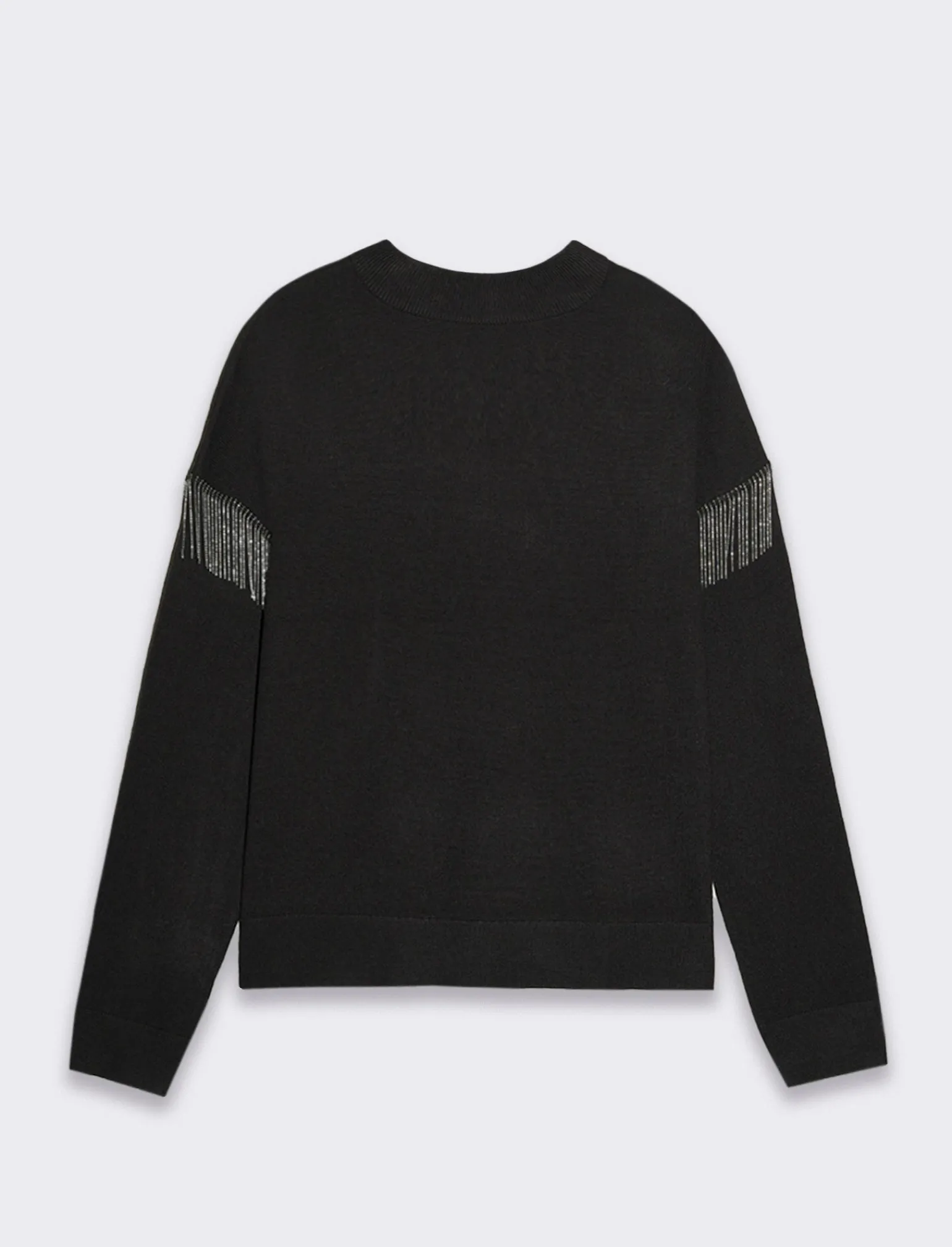 Donna Piazza Italia Donna | Maglieria<Maglia girocollo vestibilità morbida con applicazione catena su spalle - Nero