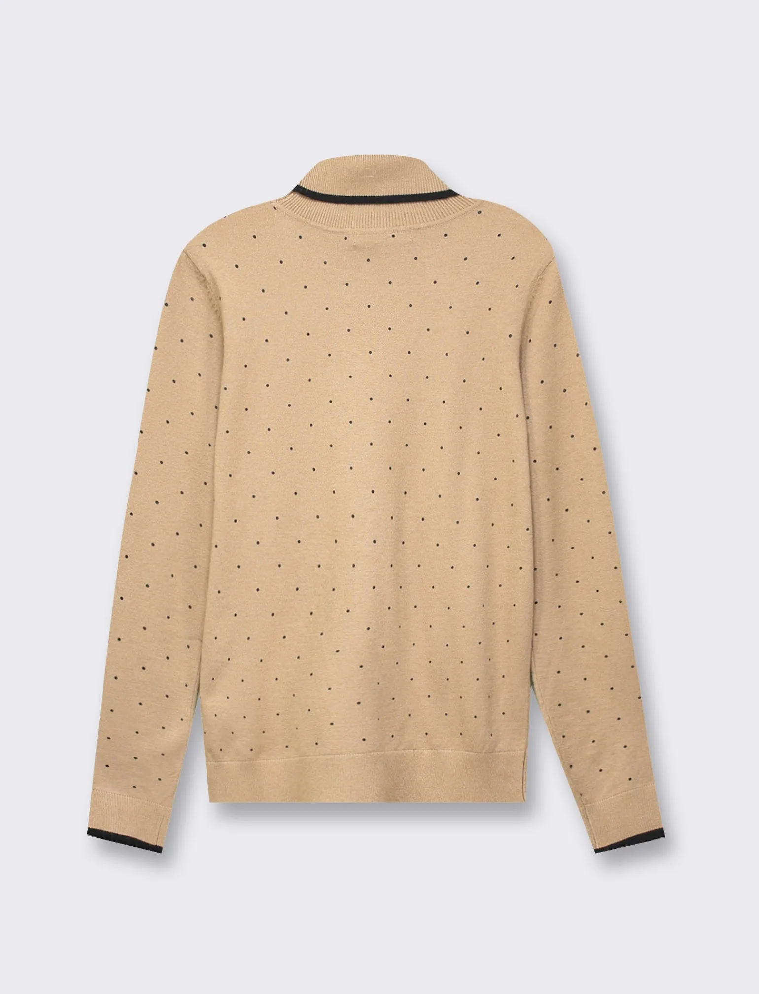 Donna Piazza Italia Donna | Maglieria<Maglia in morbido filato collo alto a con motivo floccato stampato - Cammello