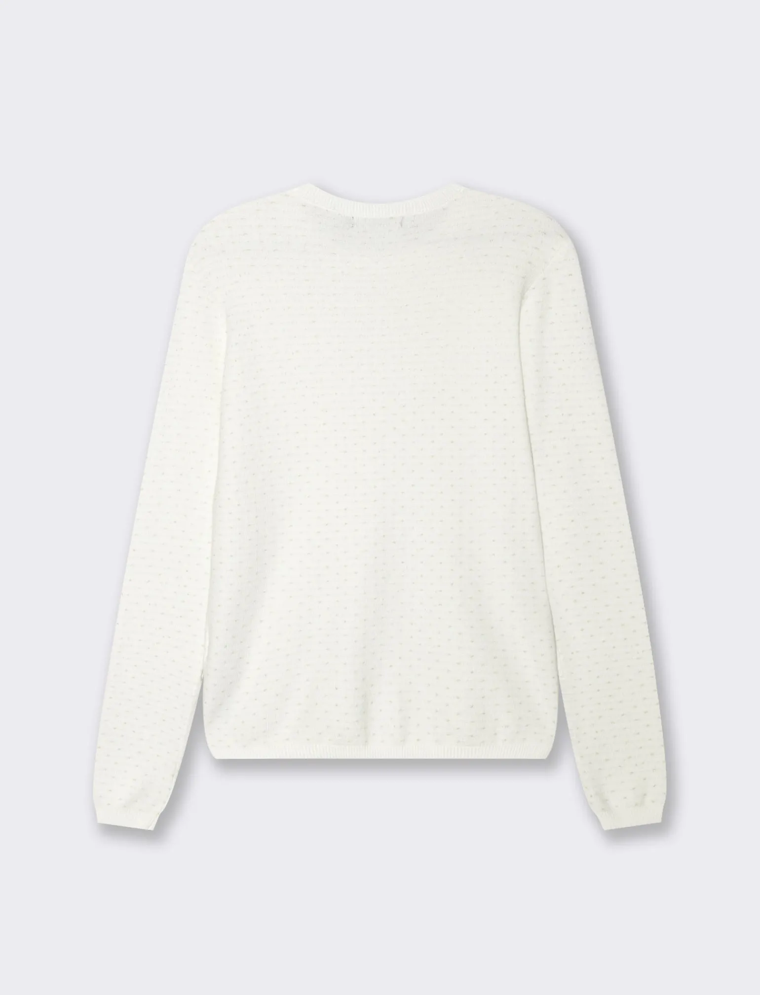 Donna Piazza Italia Donna | Maglieria<Maglia in morbido filato girocollo in jaquard effetto metallizzato - Avorio
