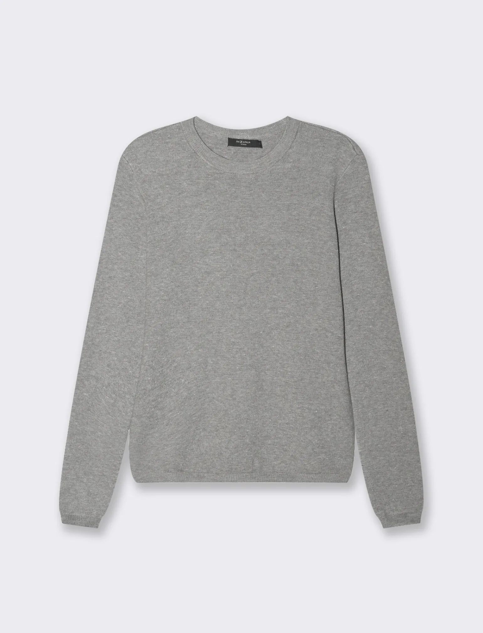 Donna Piazza Italia Donna | Maglieria<Maglia in morbido filato girocollo in jaquard effetto metallizzato - chiaro