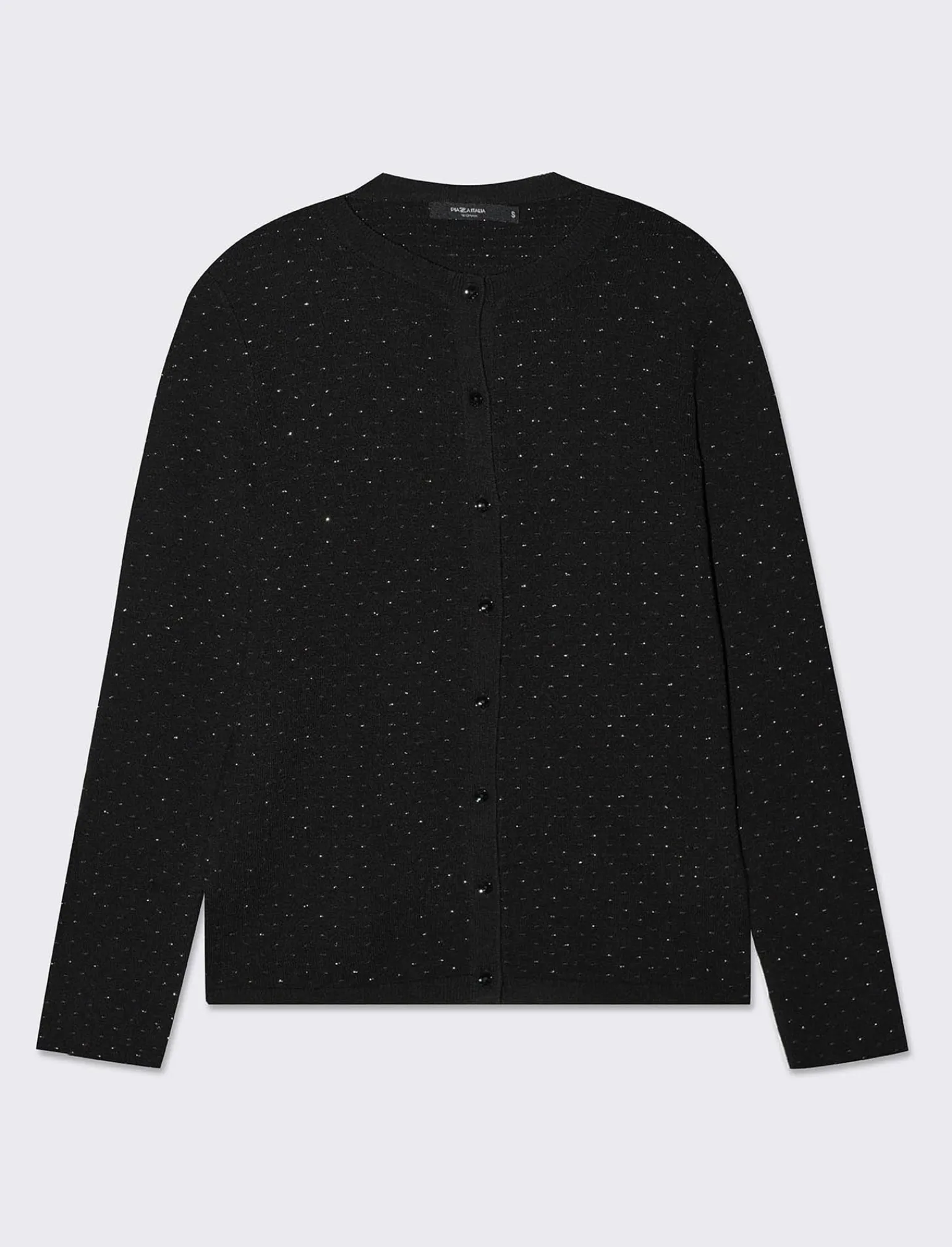 Donna Piazza Italia Donna | Maglieria<Maglia in morbido filato modello cardigan in jaquard effetto metallizzato -