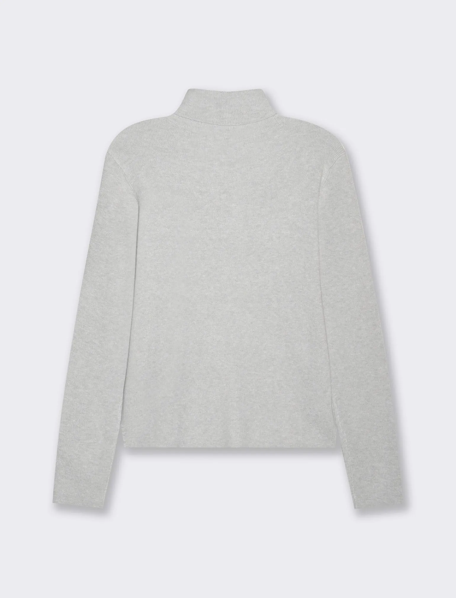 Donna Piazza Italia Donna | Maglieria<Maglia manica lunga con collo alto lavorazione a costina - Grigio chiaro