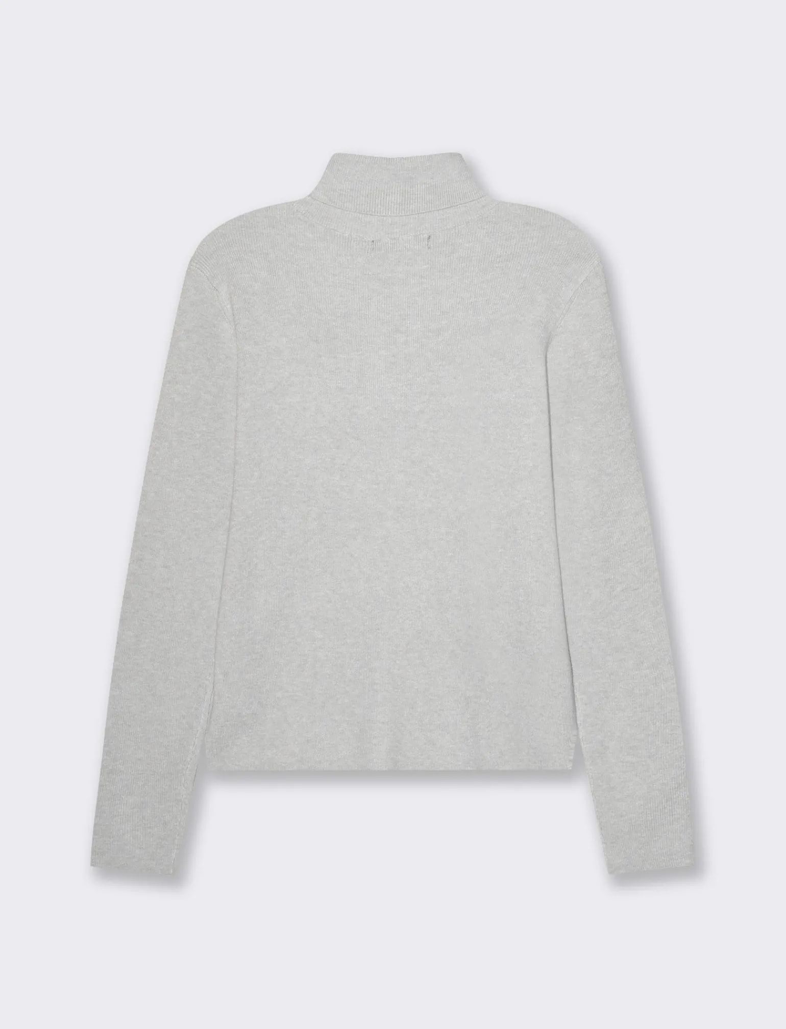 Donna Piazza Italia Donna | Maglieria<Maglia manica lunga con collo alto lavorazione a costina - Grigio chiaro