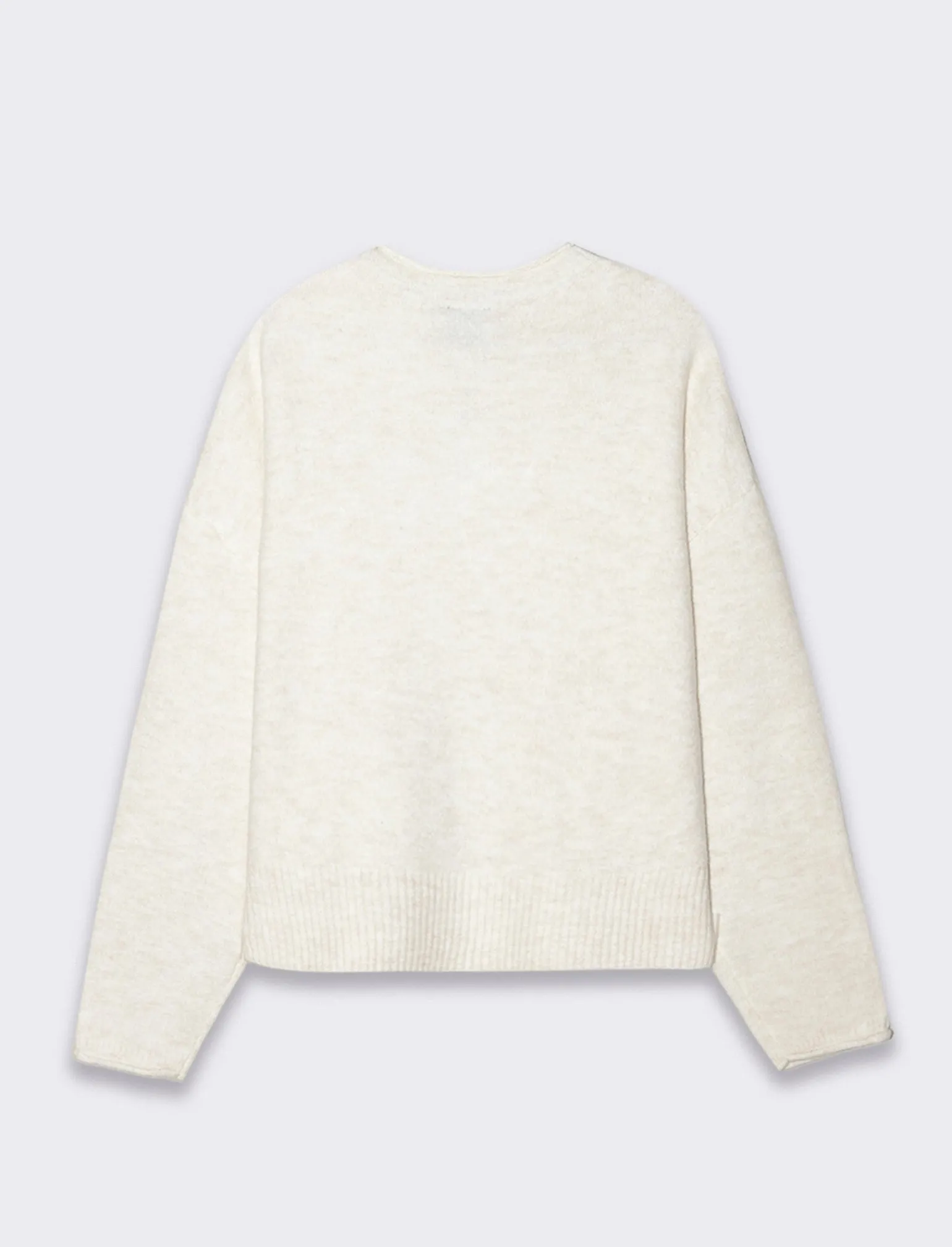 Donna Piazza Italia Donna | Maglieria<Maglia manica lunga mezzo collo con bordo risvoltato - Avorio
