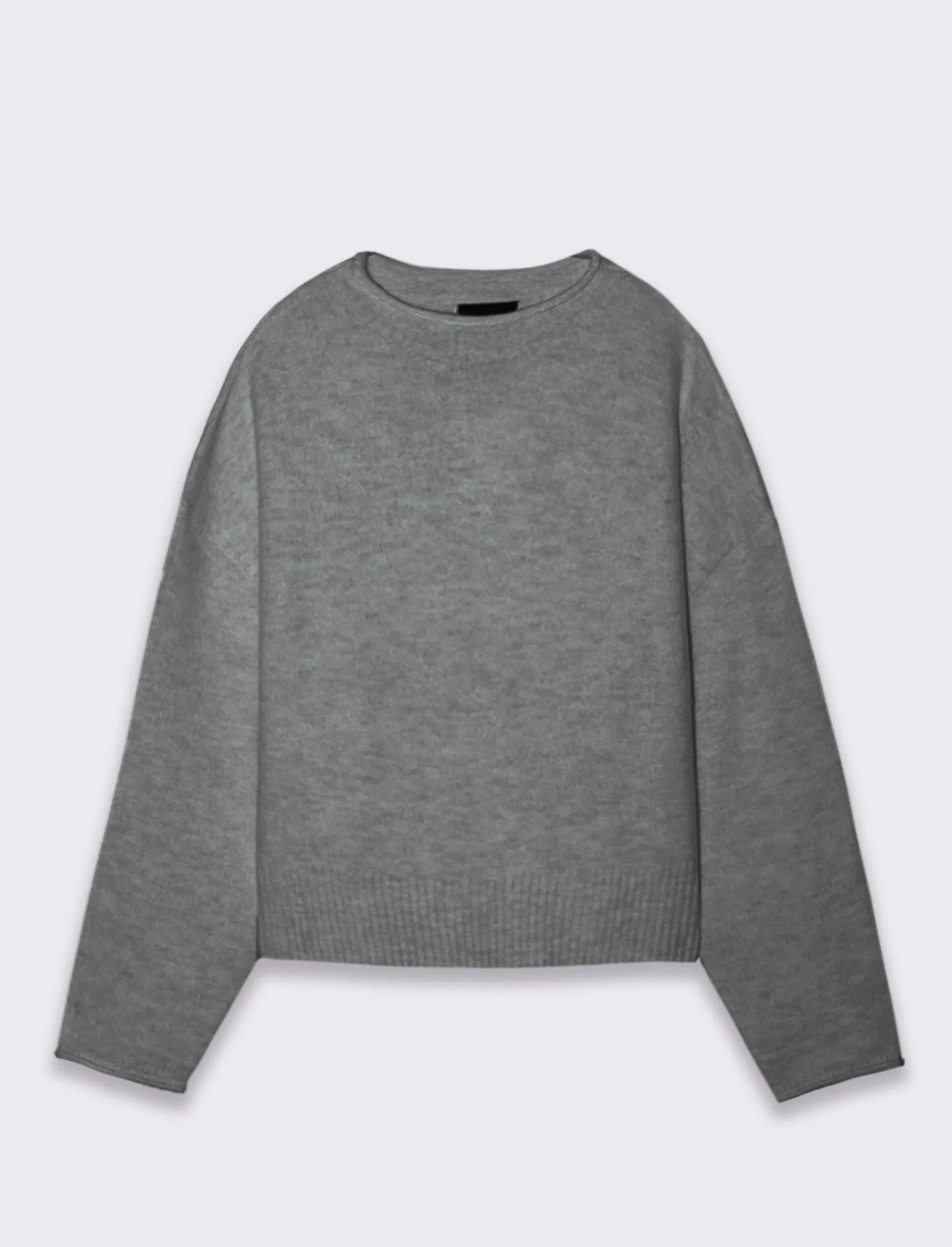 Donna Piazza Italia Donna | Maglieria<Maglia manica lunga mezzo collo con bordo risvoltato - Grigio melange