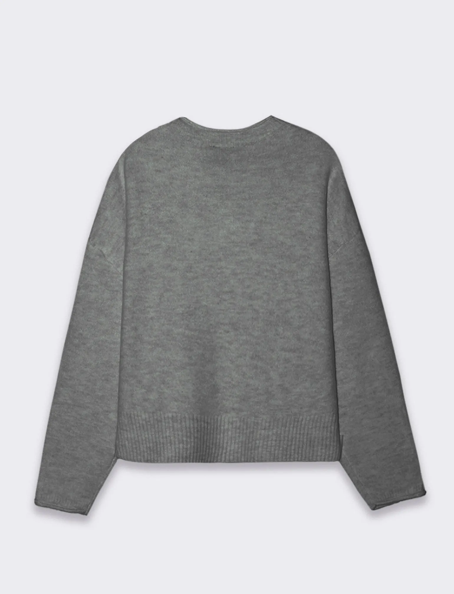 Donna Piazza Italia Donna | Maglieria<Maglia manica lunga mezzo collo con bordo risvoltato - Grigio melange