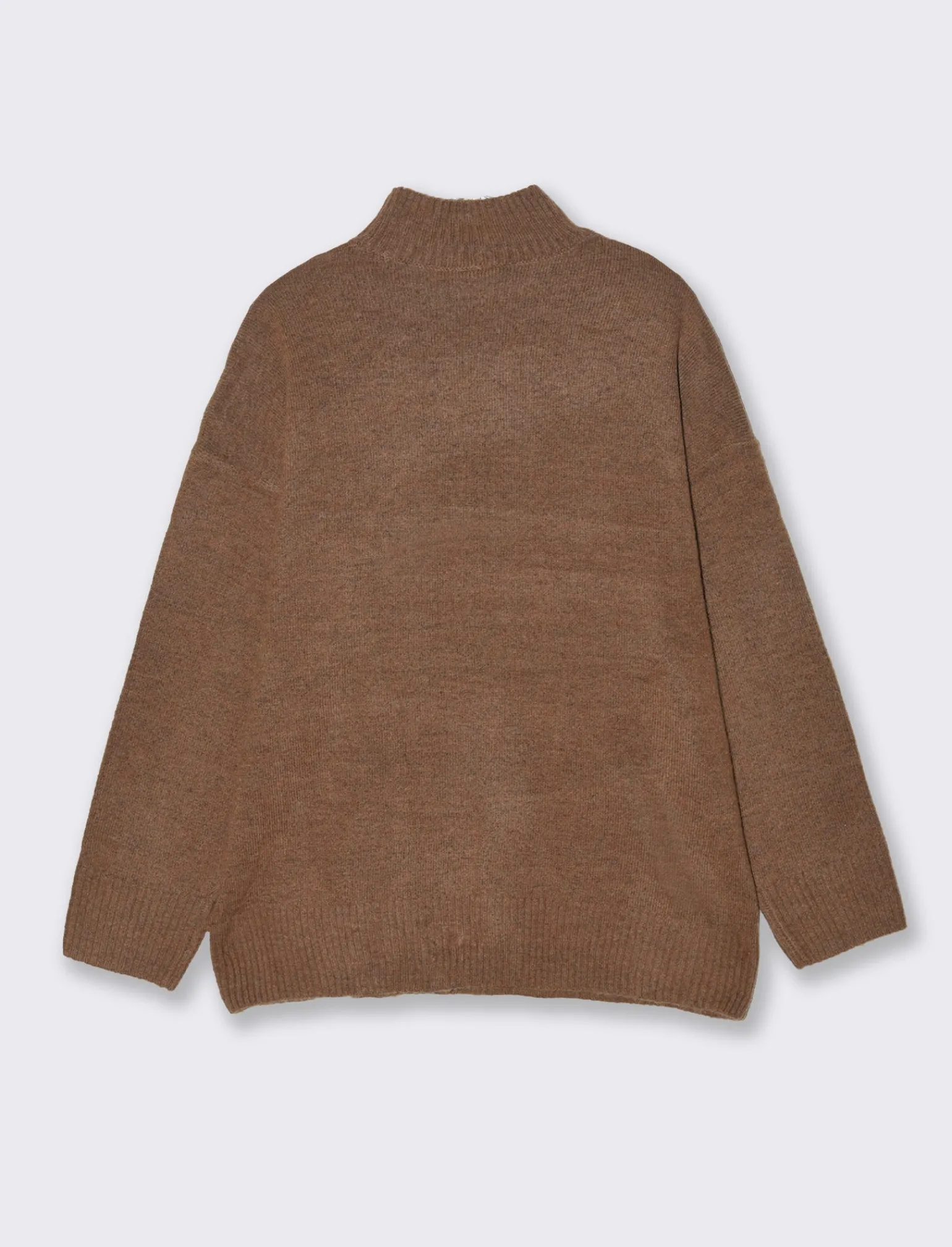 Donna Piazza Italia Donna | Maglieria<Maglia mezzo collo e manica lunga con tasca applicata - Grigio castoro