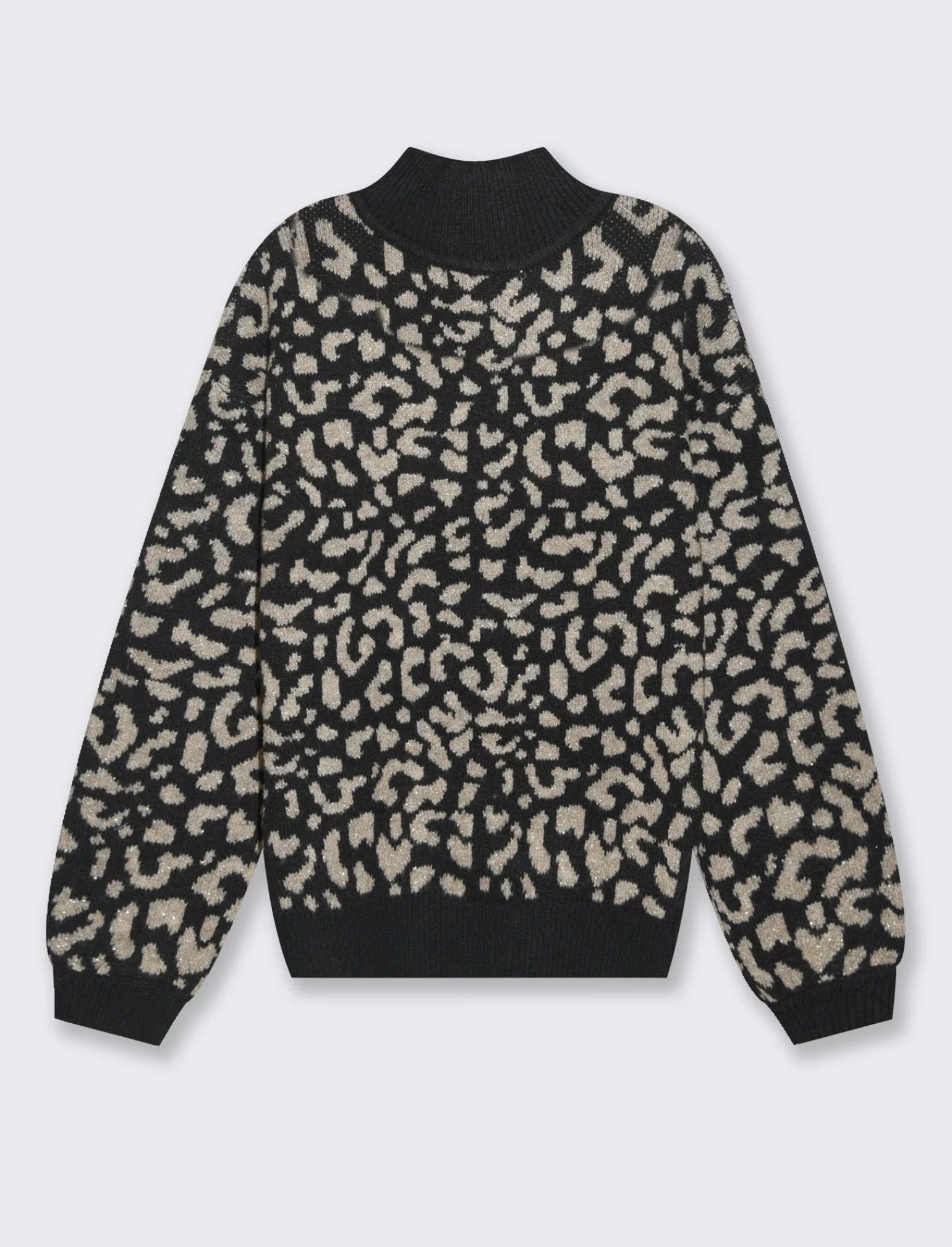 Donna Piazza Italia Donna | Maglieria<Maglia mezzo collo in jacquard leopardato e filo effetto metallizato - var 2