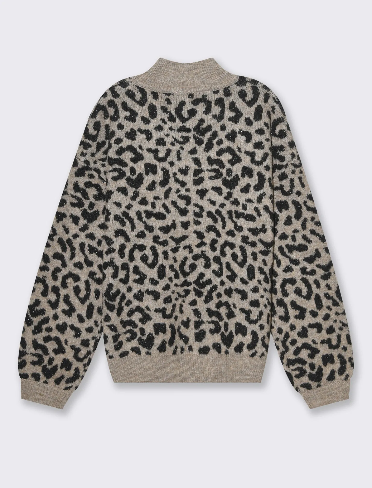 Donna Piazza Italia Donna | Maglieria<Maglia mezzo collo in jacquard leopardato e filo effetto metallizato - var 1