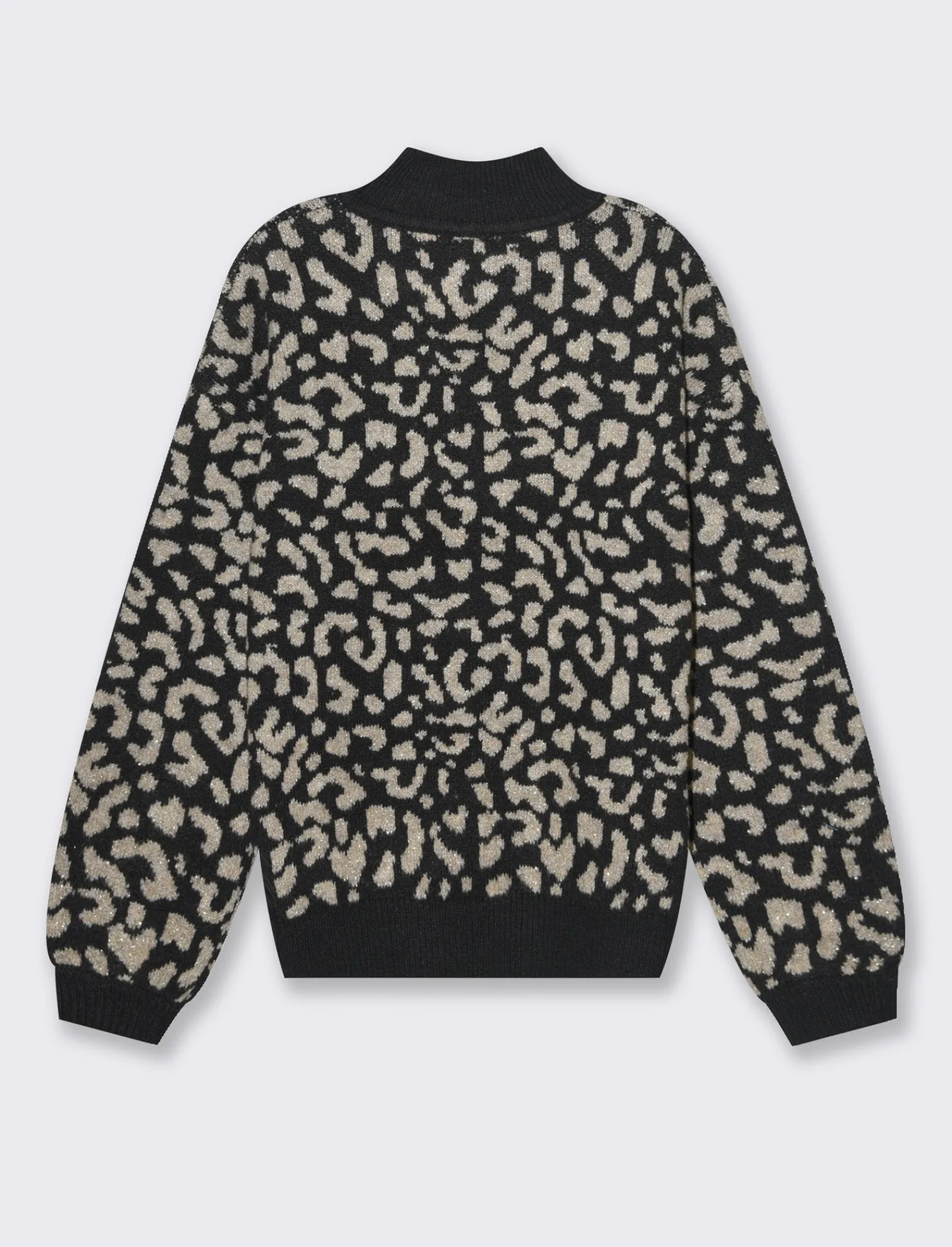 Donna Piazza Italia Donna | Maglieria<Maglia mezzo collo in jacquard leopardato e filo effetto metallizato - var 2