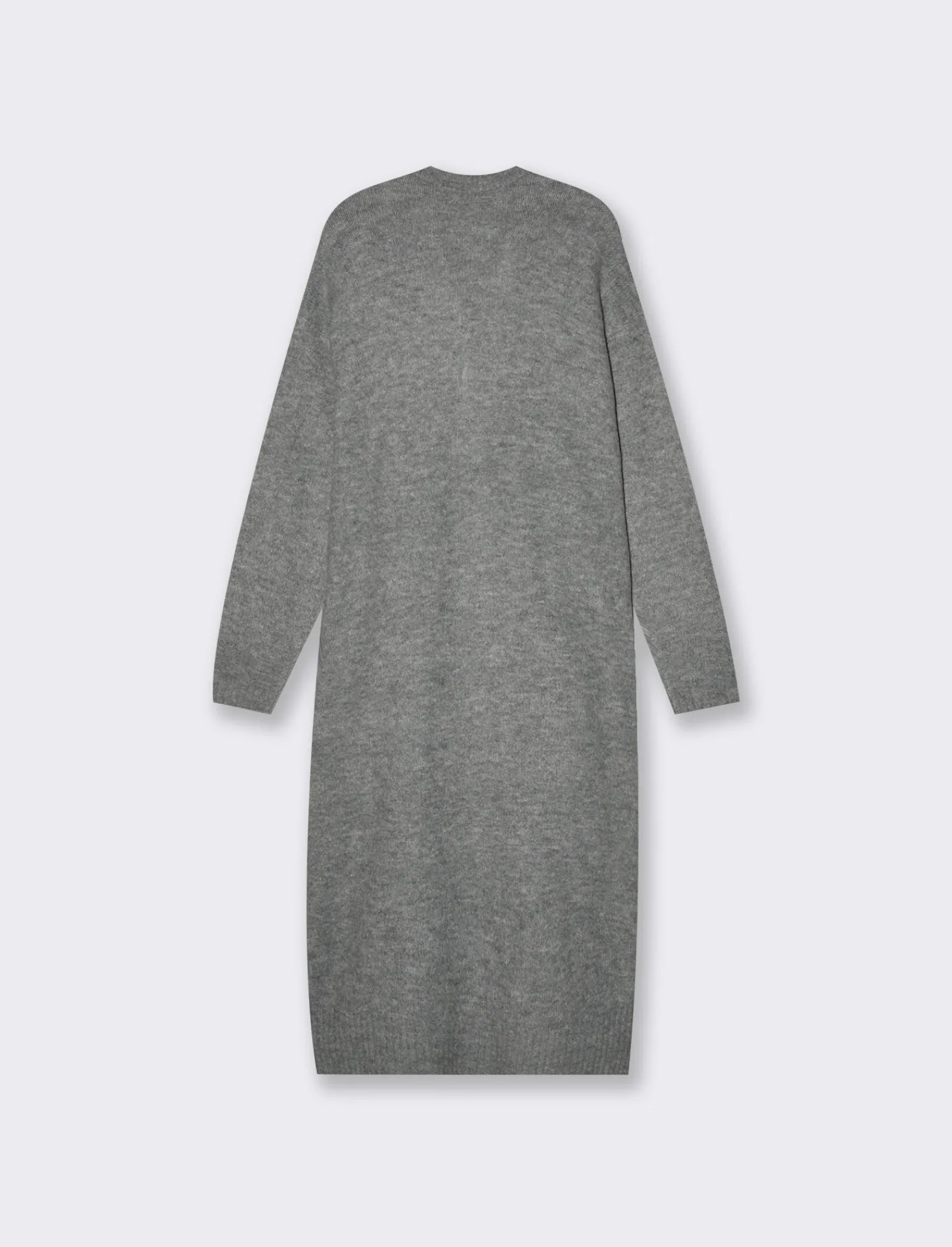 Donna Piazza Italia Donna | Maglieria<Maglia modello cardigan lungo aperto con tasche a toppa e spacchi sui lati - Grigio melange