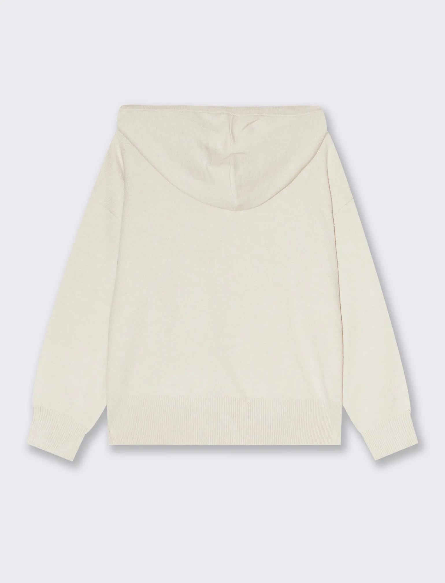 Donna Piazza Italia Donna | Maglieria<Maglia modello felpa con cappuccio e culisse e tasche a marsupio - Avorio