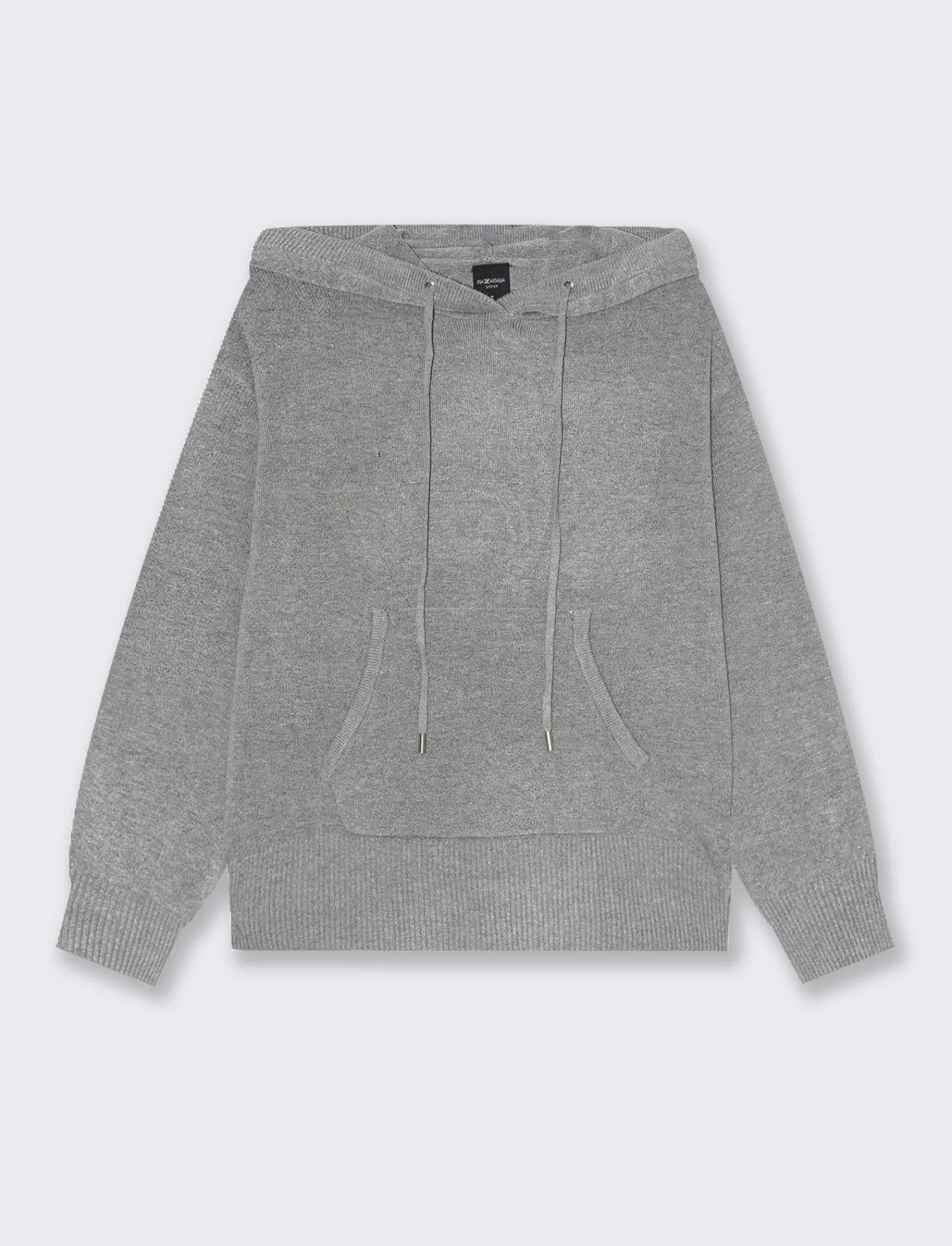 Donna Piazza Italia Donna | Maglieria<Maglia modello felpa con cappuccio e culisse e tasche a marsupio - Grigio scuro