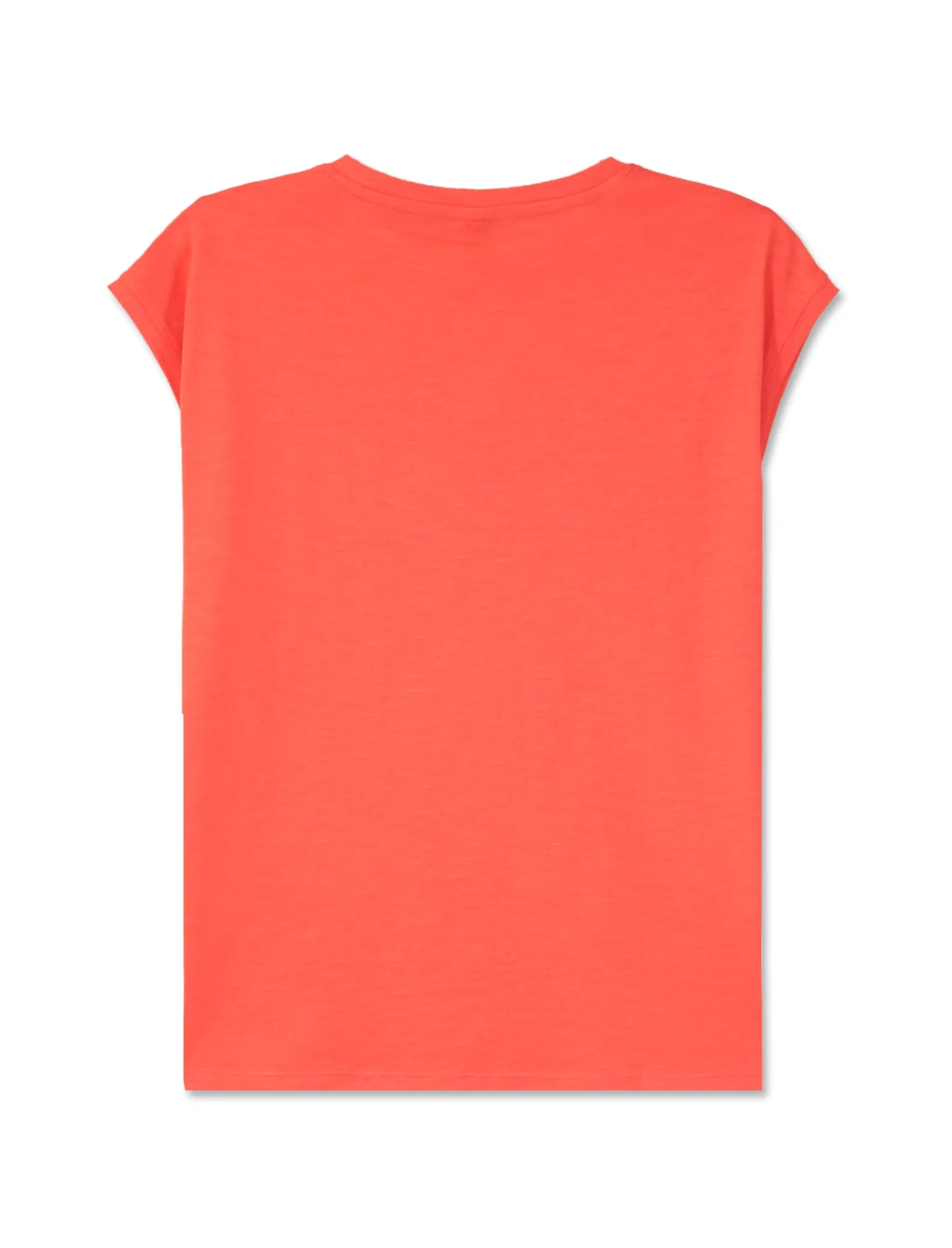 Donna Piazza Italia Donna | T-Shirt E Top<Maglietta mezza manica in tessuto slub di cotone scollo a V - Corallo