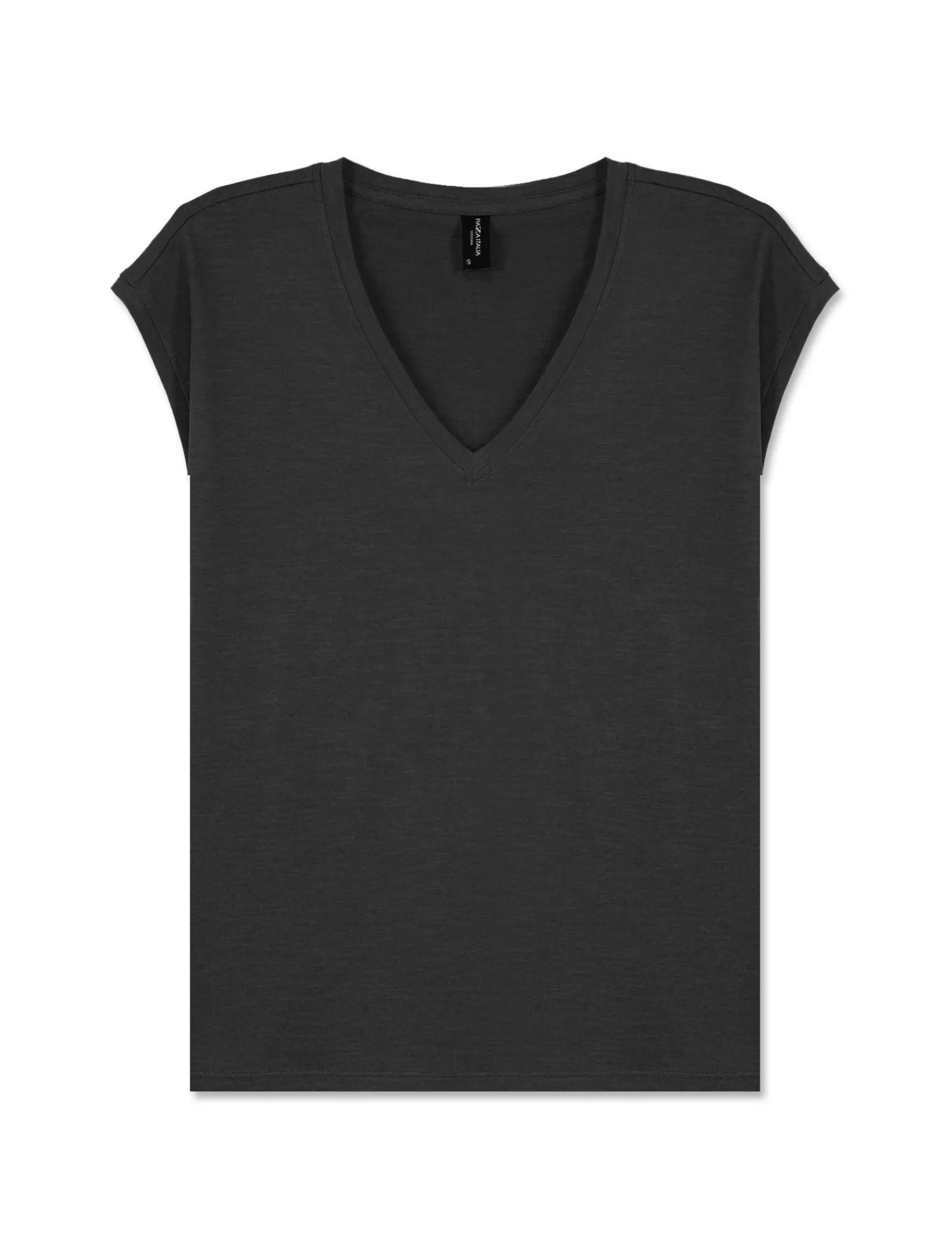Donna Piazza Italia Donna | T-Shirt E Top<Maglietta mezza manica in tessuto slub di cotone scollo a V -