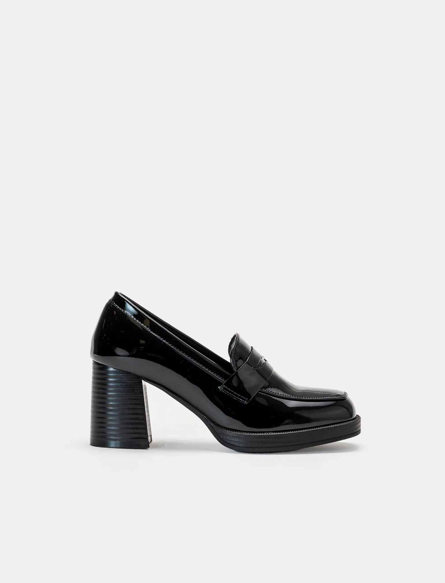 Donna Piazza Italia Donna | Stringate<Mocassino di vernice con punta quadrata - Nero