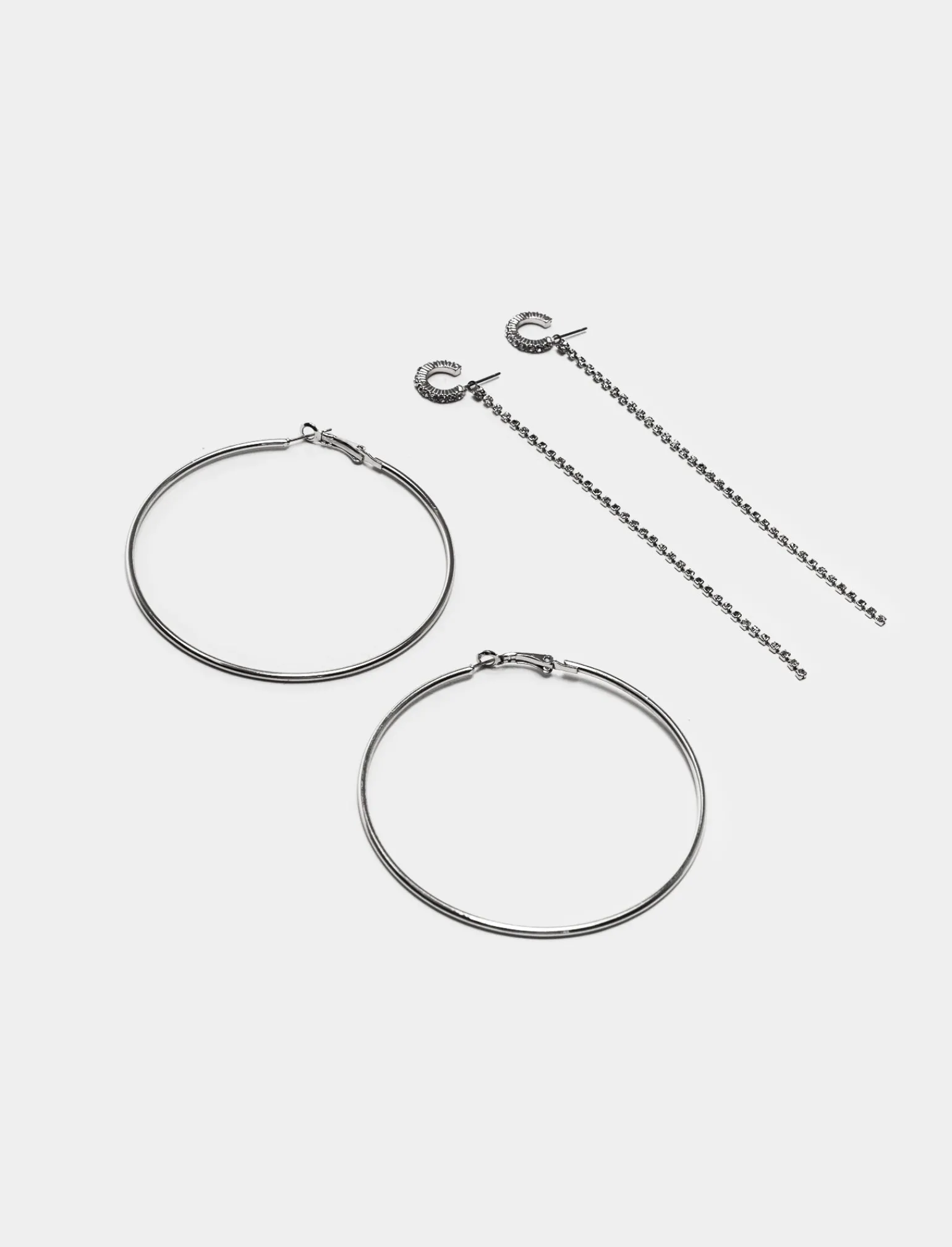 Donna Piazza Italia Donna | Bigiotteria<Orecchini da donna set 2 paia modello cerchi con strass -