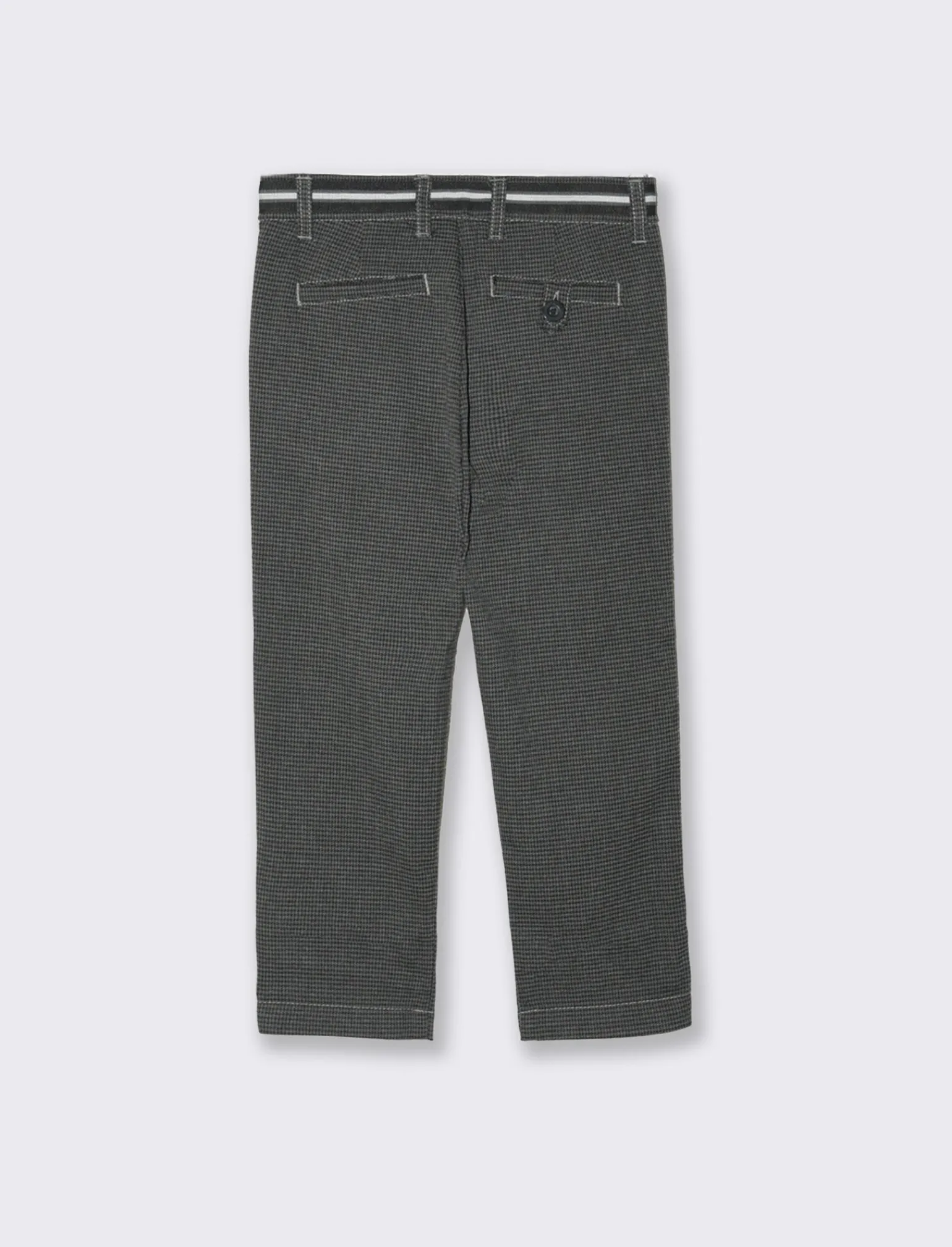Bambino Piazza Italia Bambino | Pantaloni<Panatloni da bambino tessuto a maglia fantasia pied de poule con apertura frontale con zip - Pied de poule