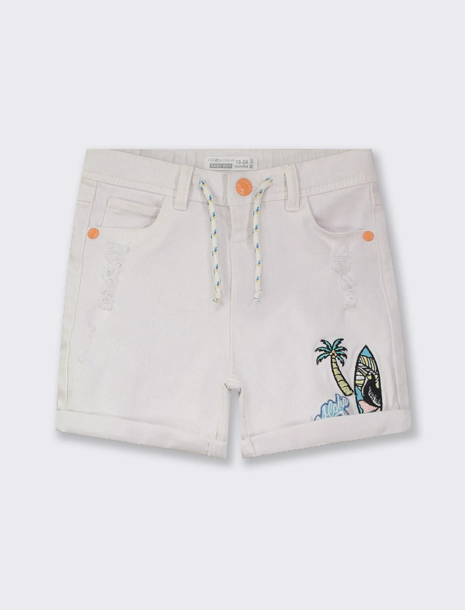 Piazza Italia Neonato<Pantaloncini con rotture e con ricami frontali -