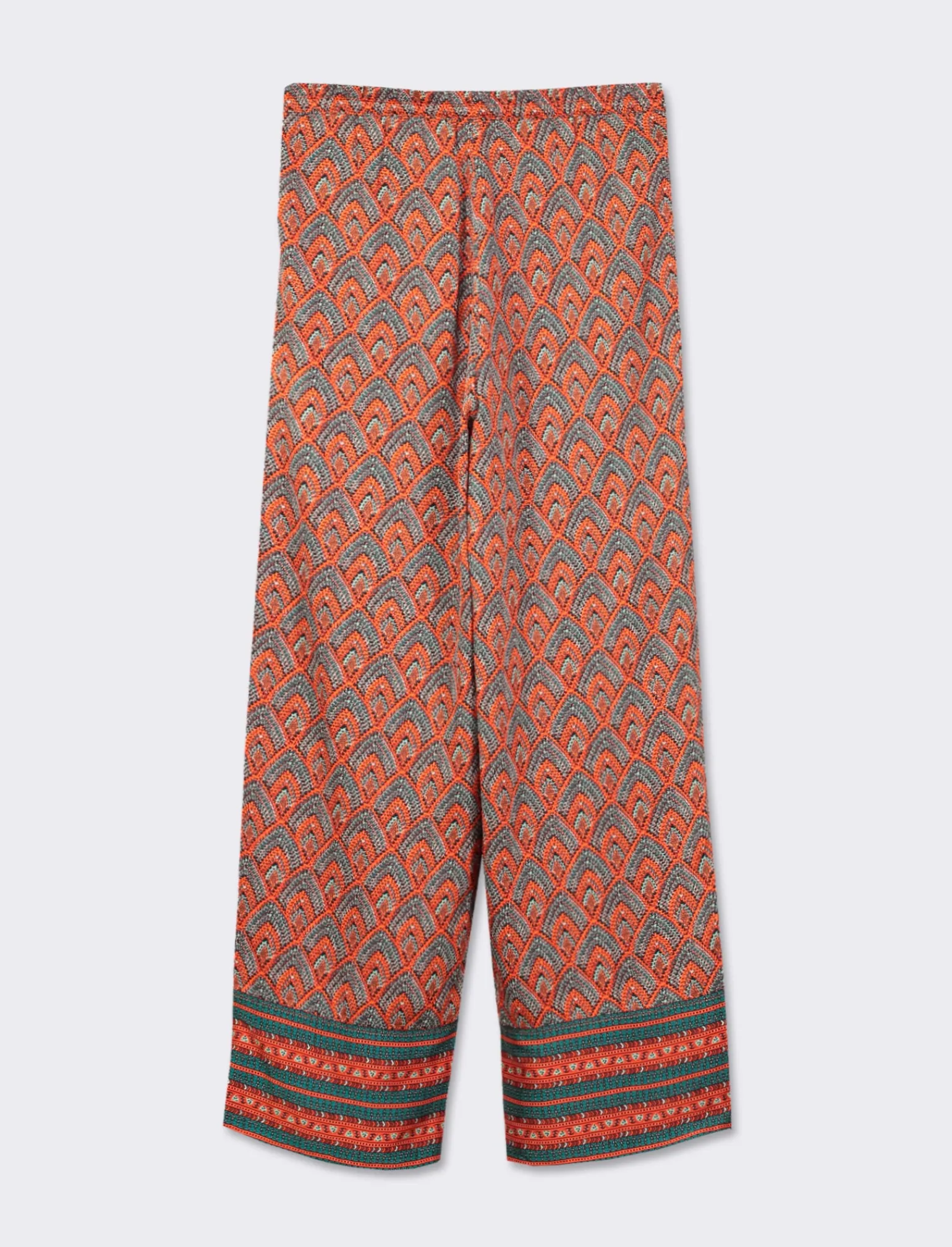 Donna Piazza Italia Donna<Pantalone a palazzo in tessuto fluido con coulisse e simpatiche nappine - var 2
