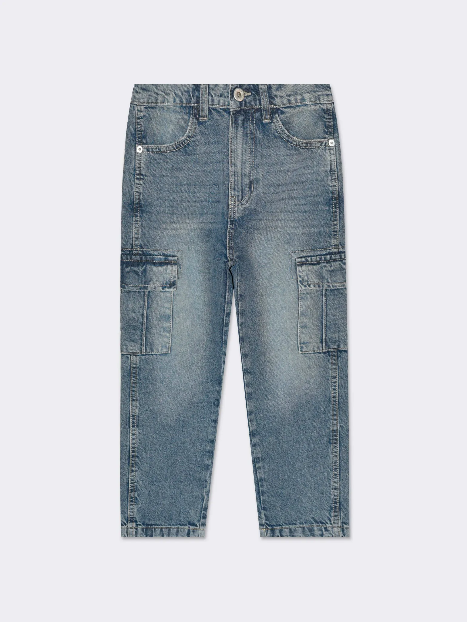 Bambino Piazza Italia Bambino | Jeans<Pantalone cargo in denim con tasconi - Denim
