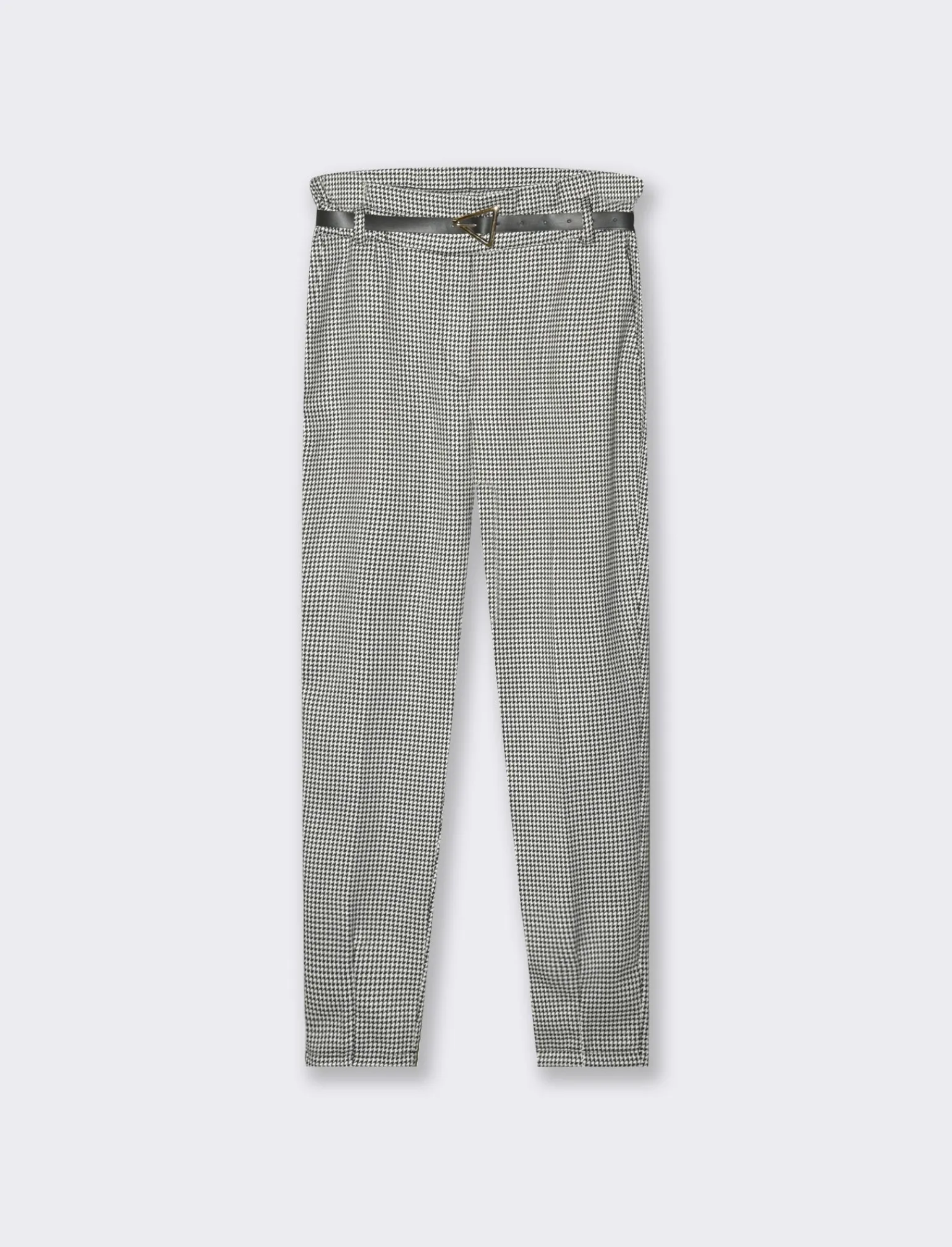 Donna Piazza Italia Pantaloni<Pantalone con cintura e tasche all'americana - Pied de poule
