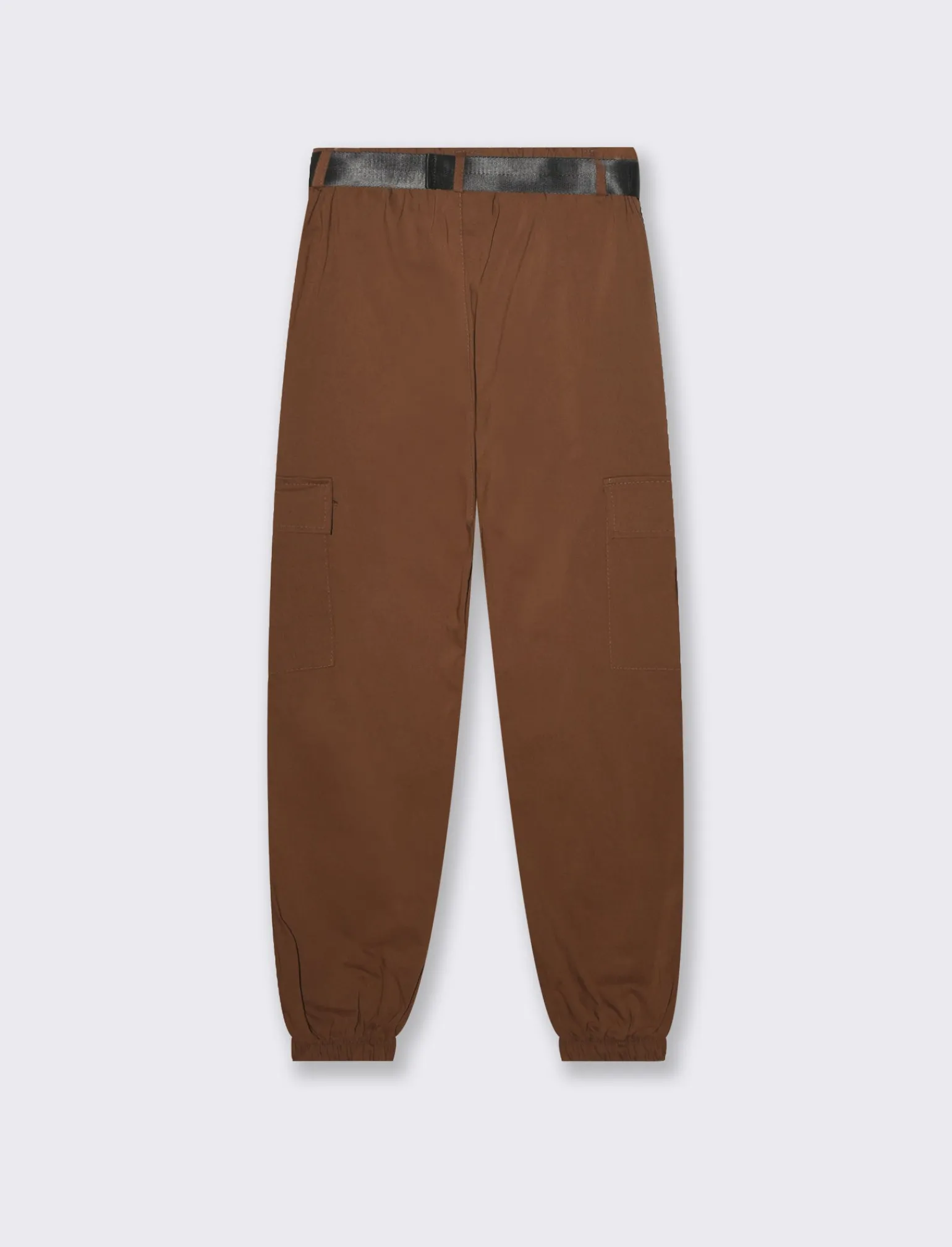 Donna Piazza Italia Donna | Pantaloni<Pantalone con cintura ed elasticon in vita modello cargo  - tabacco