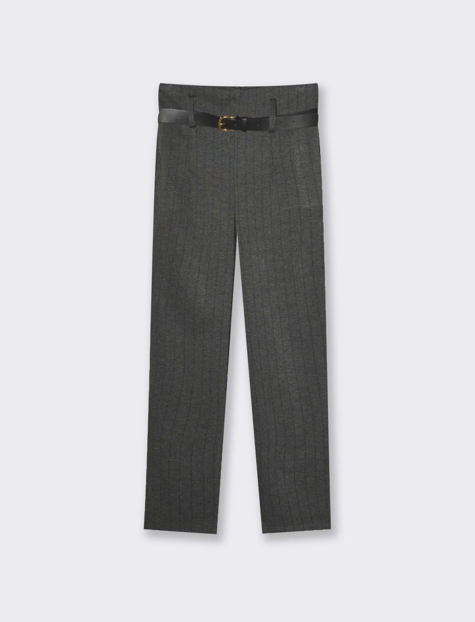 Donna Piazza Italia Donna | Pantaloni<Pantalone con elastico in vita e cintura tasche americane - Gessato