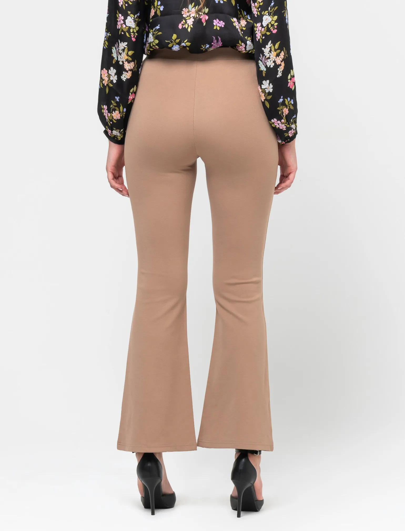 Donna Piazza Italia Pantaloni<Pantalone flare in punto milano con bustino elastico - Cammello