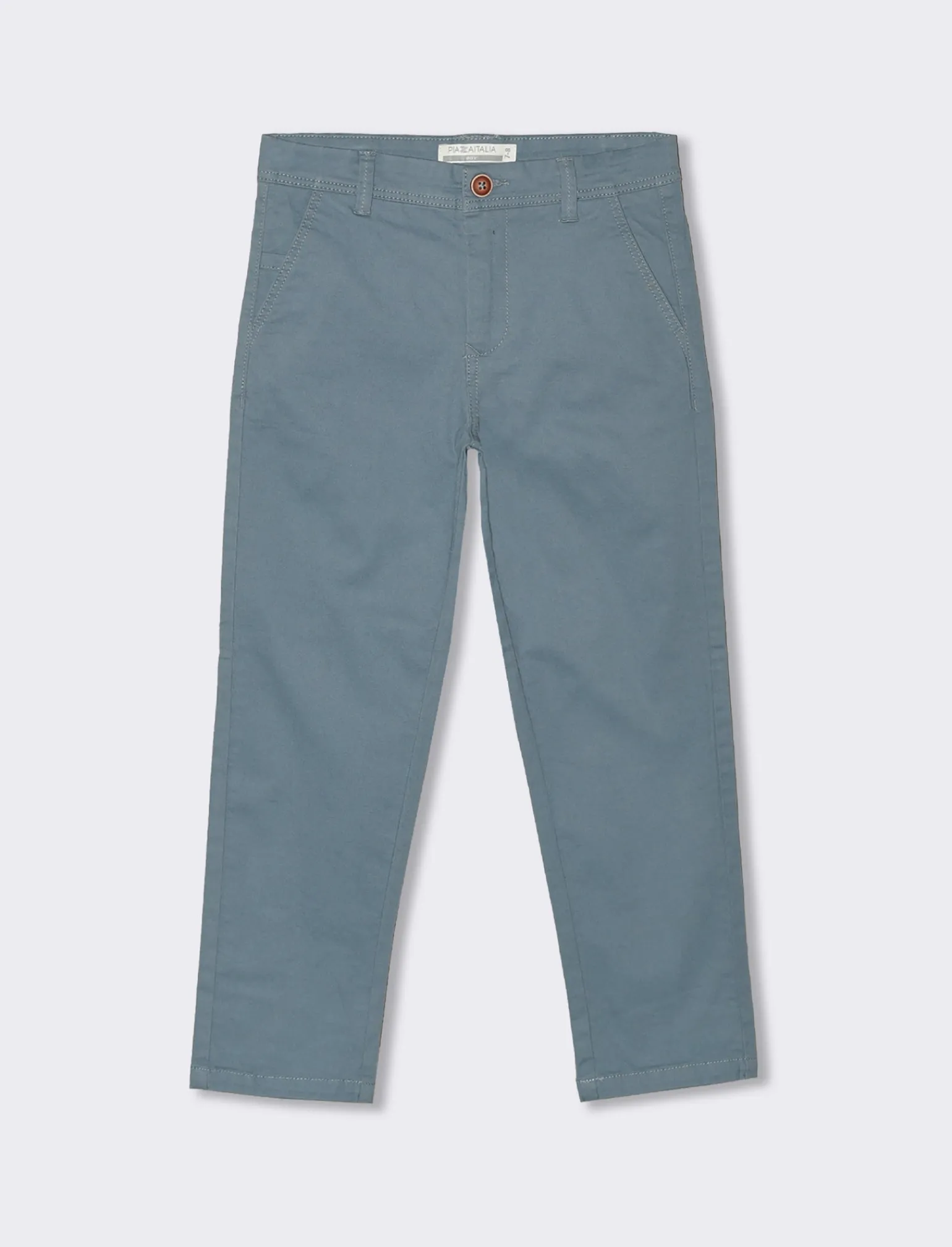 Bambino Piazza Italia Bambino | Pantaloni<Pantalone modello 5 tasche in misto cotone con elastico regolabile in vita - Celeste