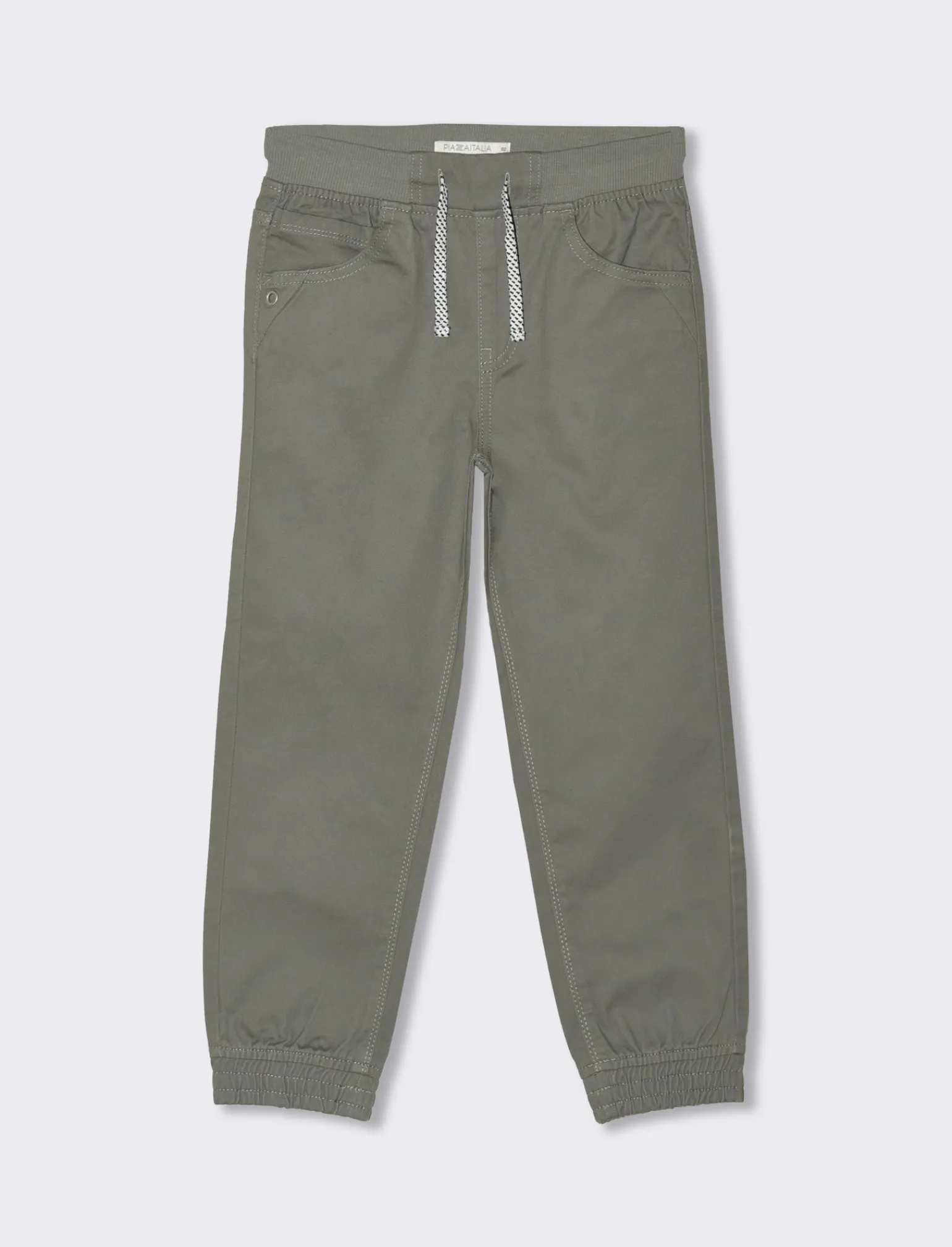 Bambino Piazza Italia Bambino | Pantaloni<Pantalone modello jogger con elastico a fondo gamba - militare