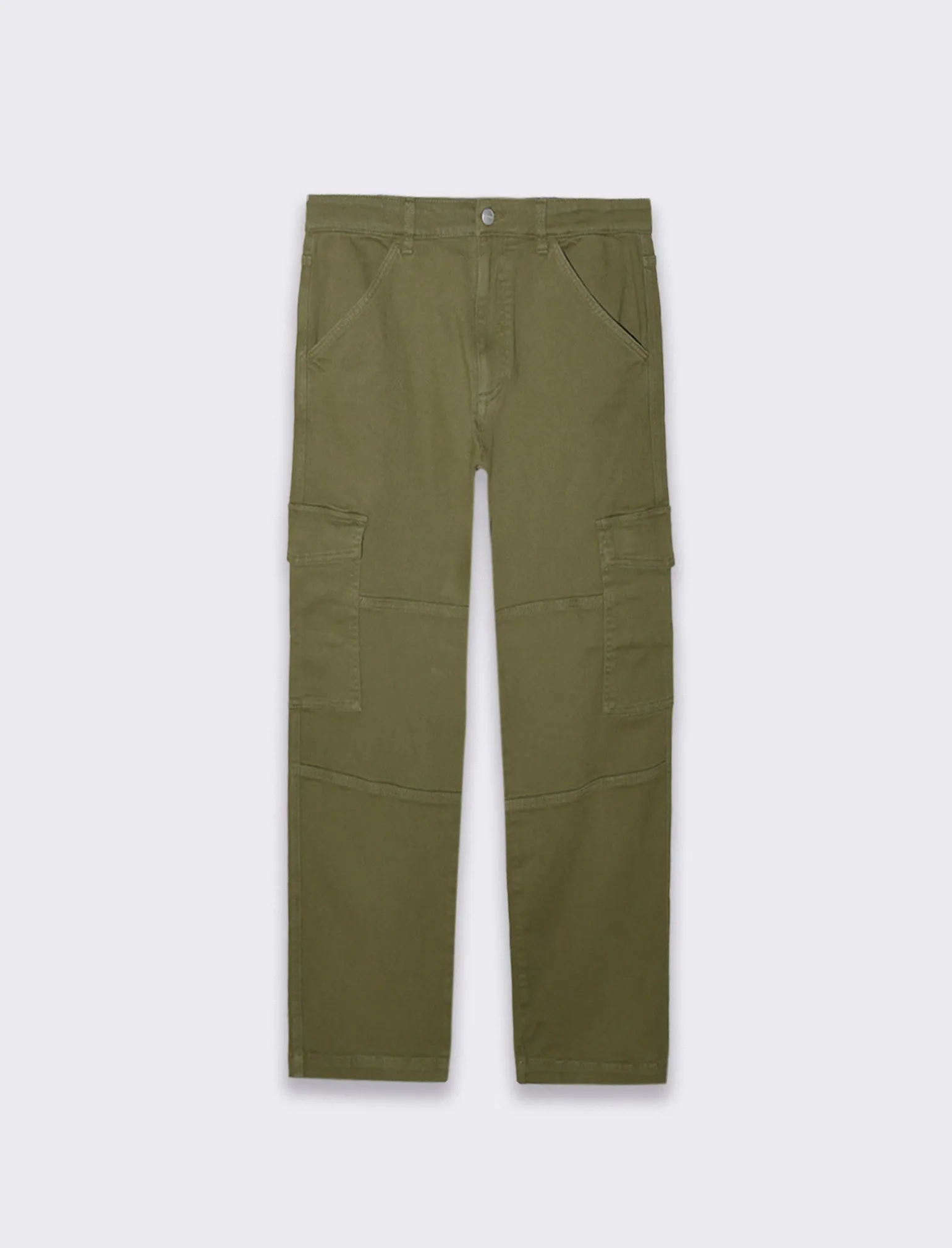 Uomo Piazza Italia Uomo | Pantaloni<Pantaloni cargo straight fit con tasche anteriori e a toppa posteriori - Verde militare