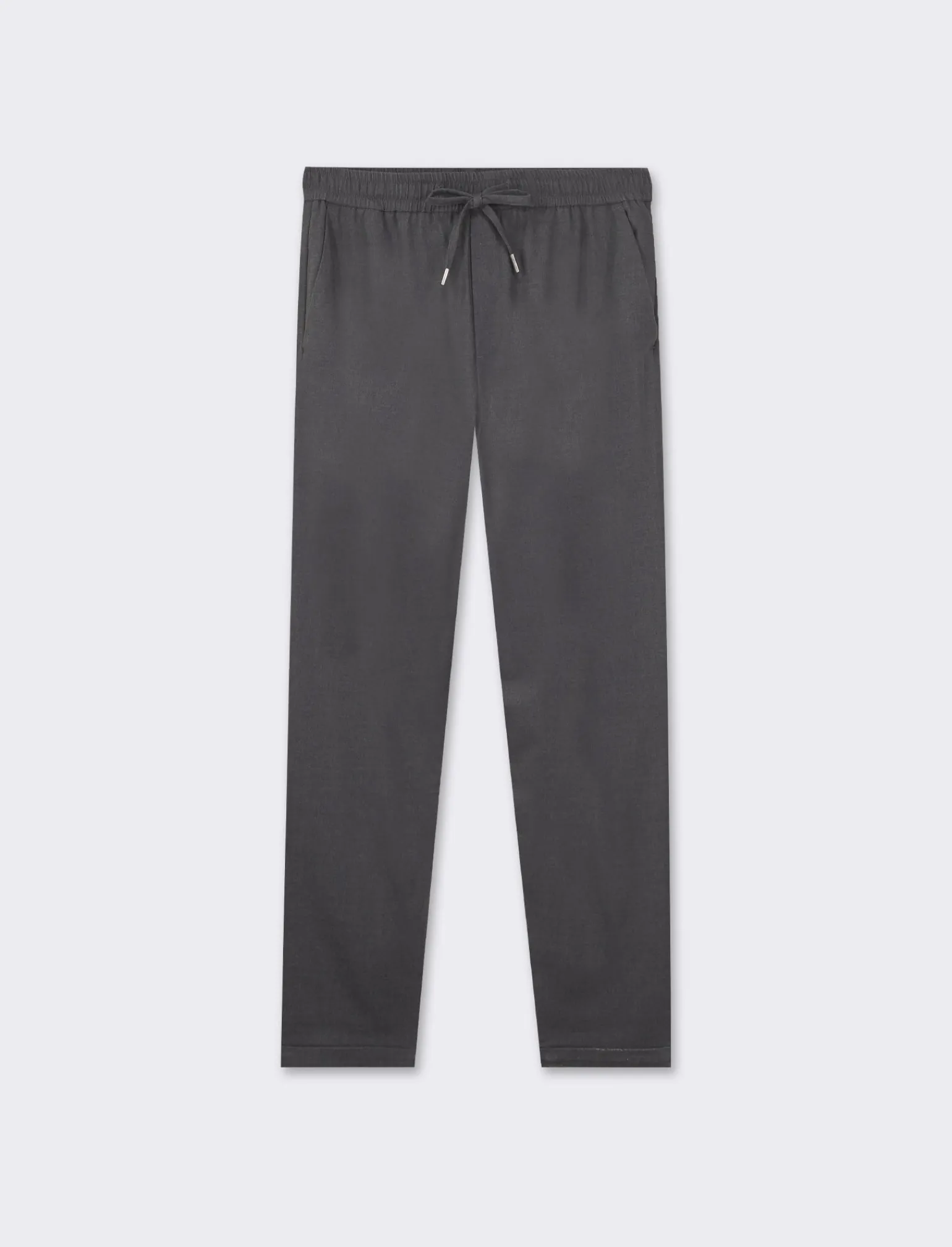 Uomo Piazza Italia Pantaloni<Pantaloni chino con vita elasticizzata regolabile con laccio e dettaglio di tasche a filetto posteri - Antracite melange