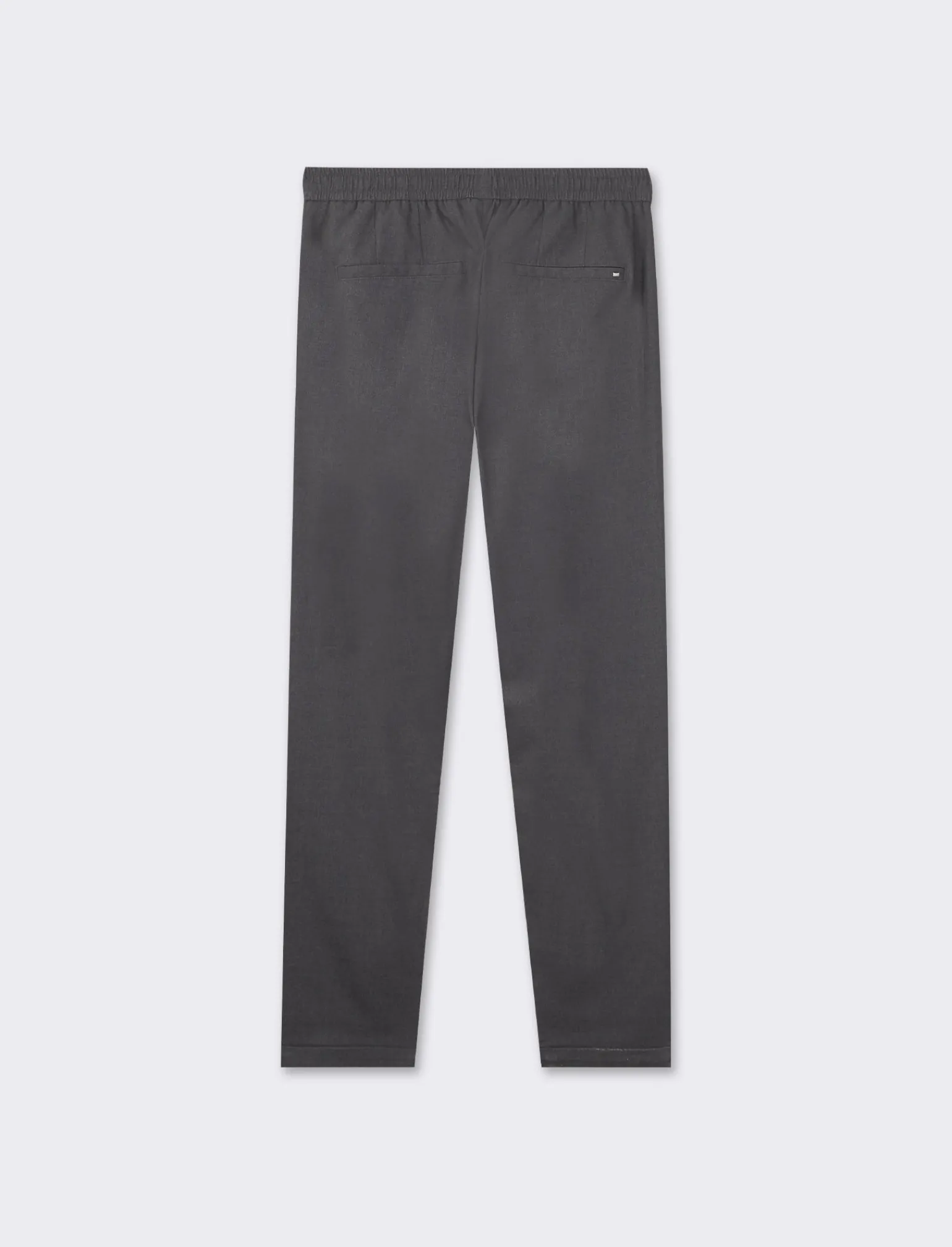 Uomo Piazza Italia Pantaloni<Pantaloni chino con vita elasticizzata regolabile con laccio e dettaglio di tasche a filetto posteri - Antracite melange