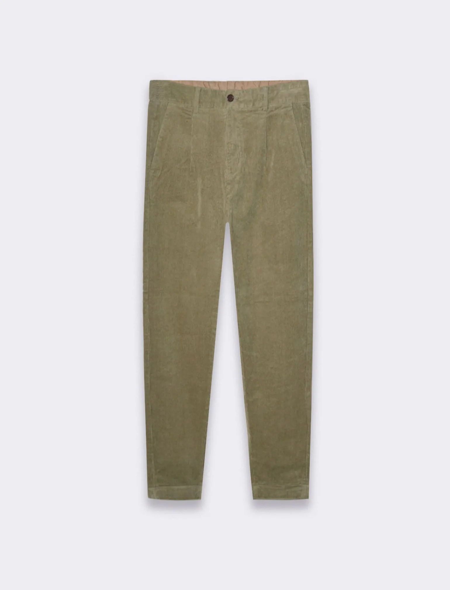Uomo Piazza Italia Pantaloni<Pantaloni Chino in velluto a coste regular fit e pinces sul davanti - salvia
